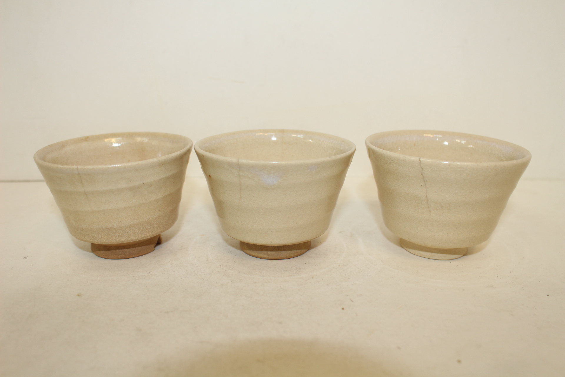 연대가좋은 분청자 굽따인 잔 3점