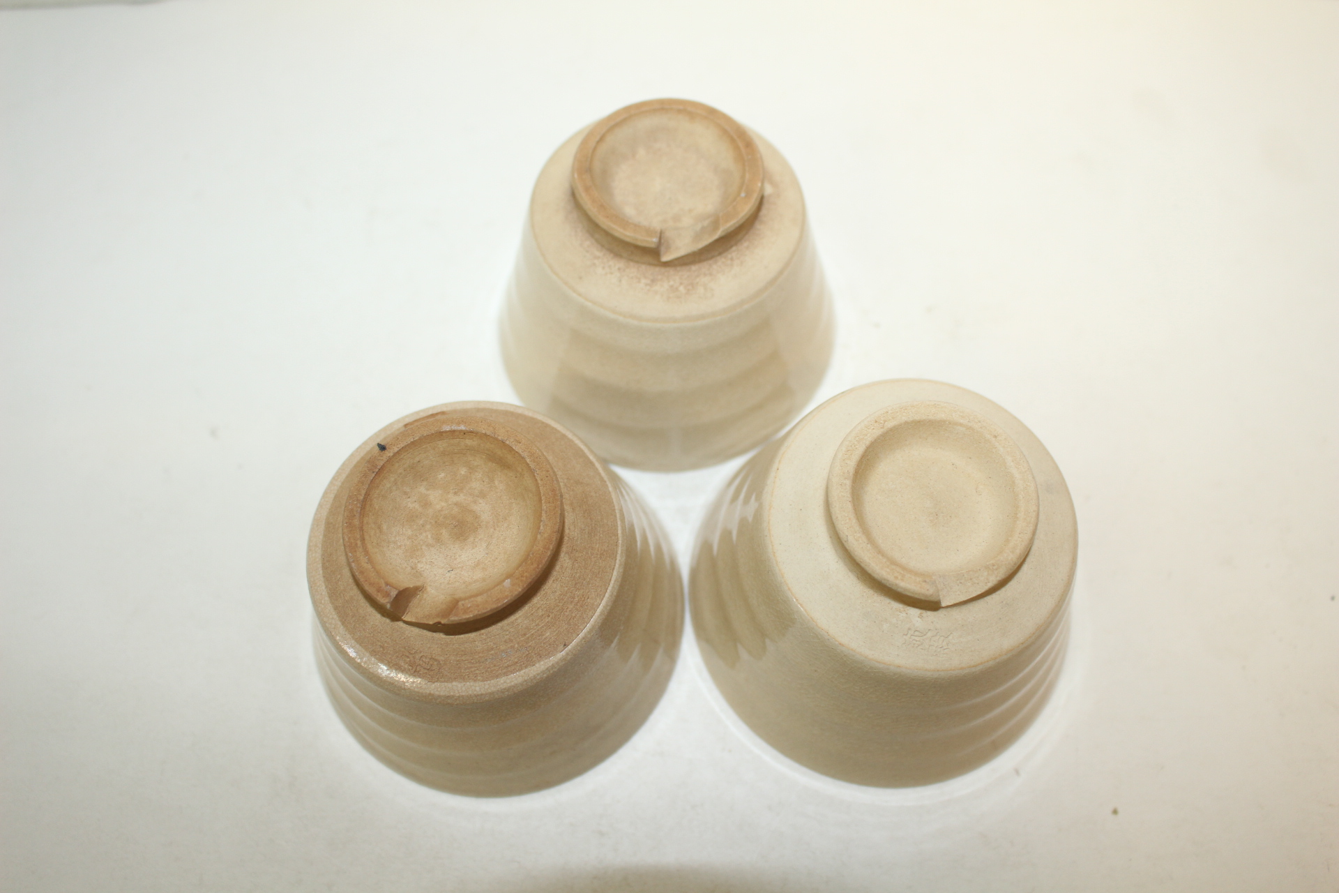 연대가좋은 분청자 굽따인 잔 3점