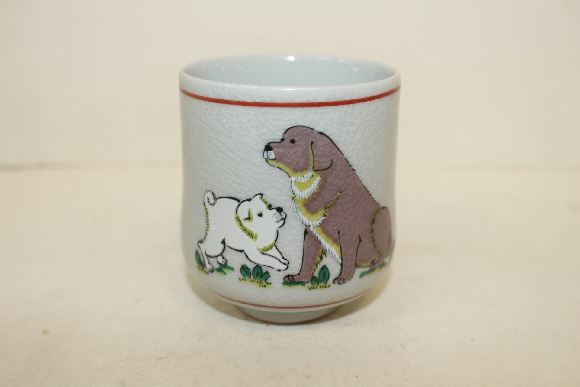 구다니 청화백자 강아지그림 잔