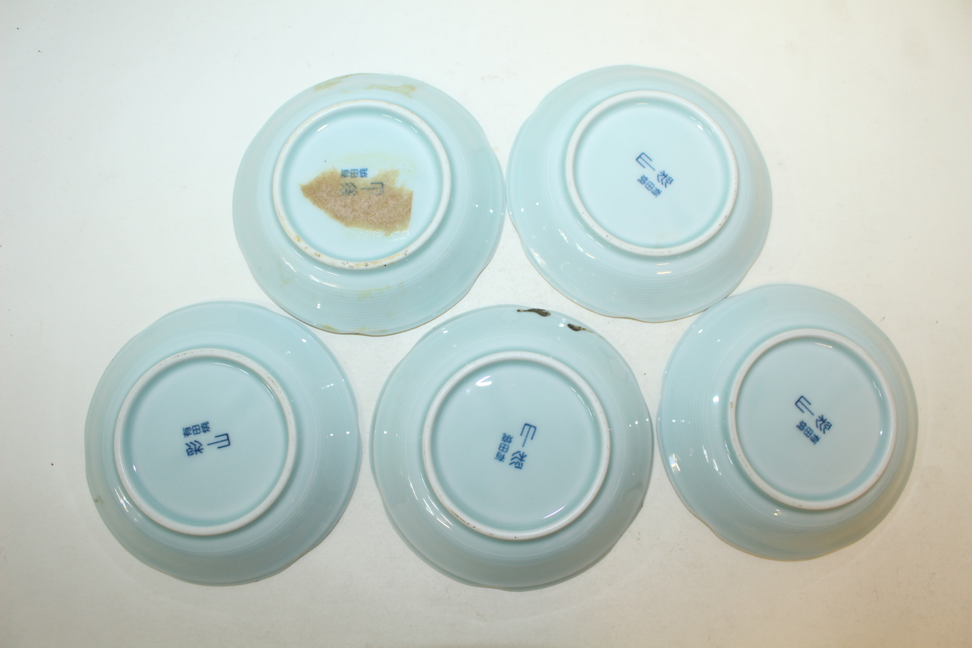 이마리 청화백자화문 화형완 5점