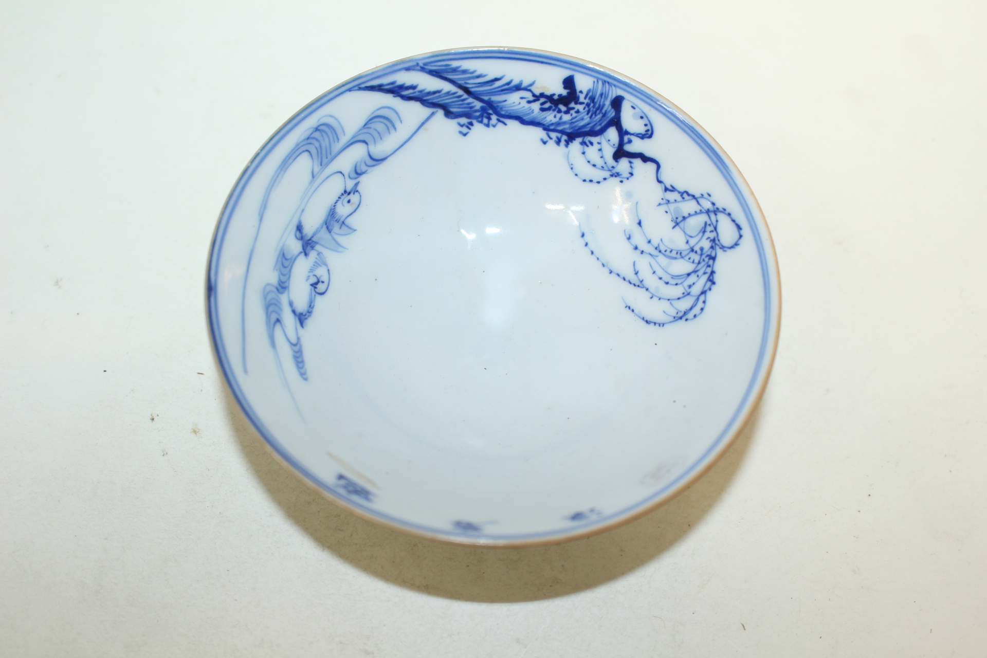 연대가좋은 청화백자 버드나무오리문 자완