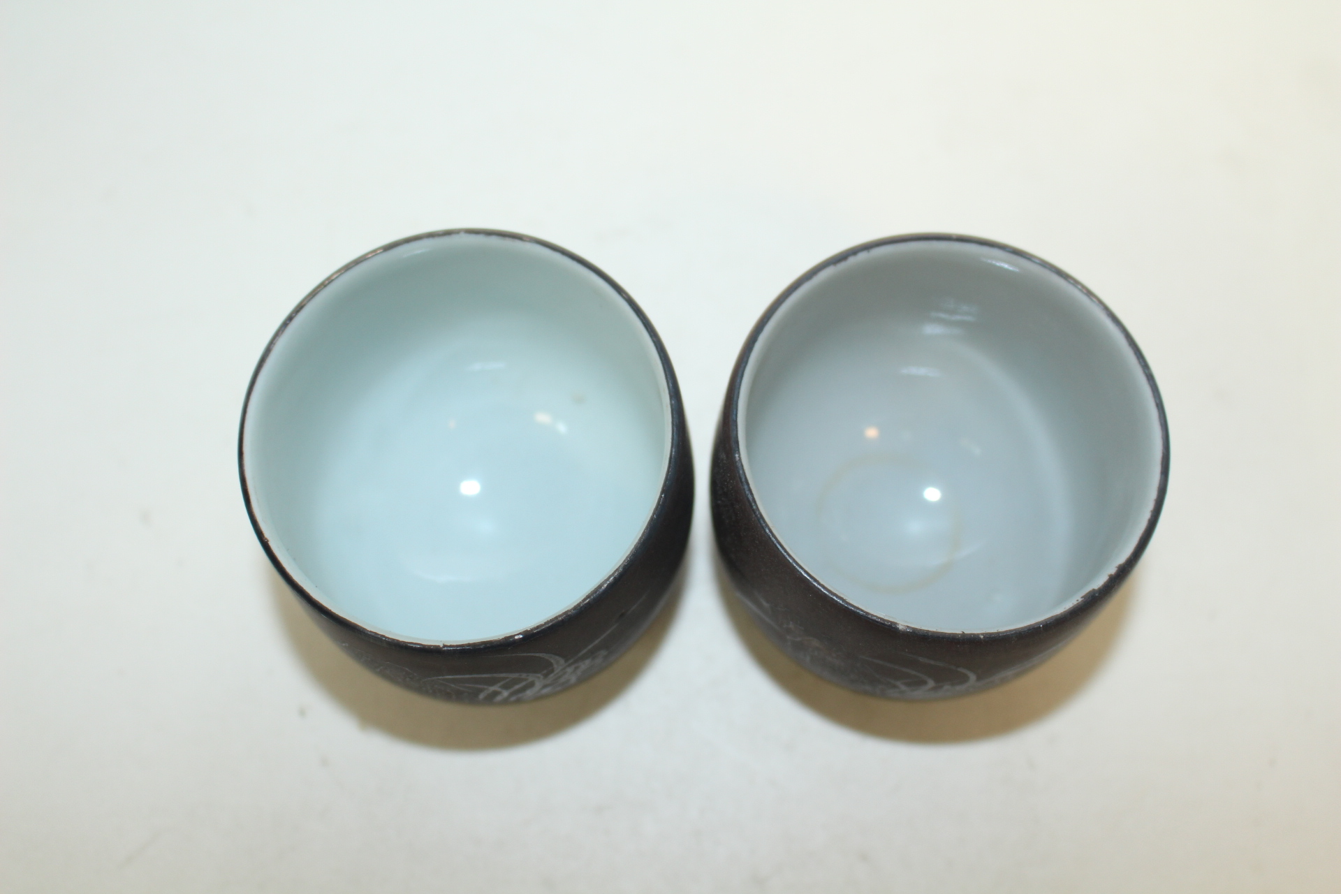 구다니 철화백자난초문잔 2점