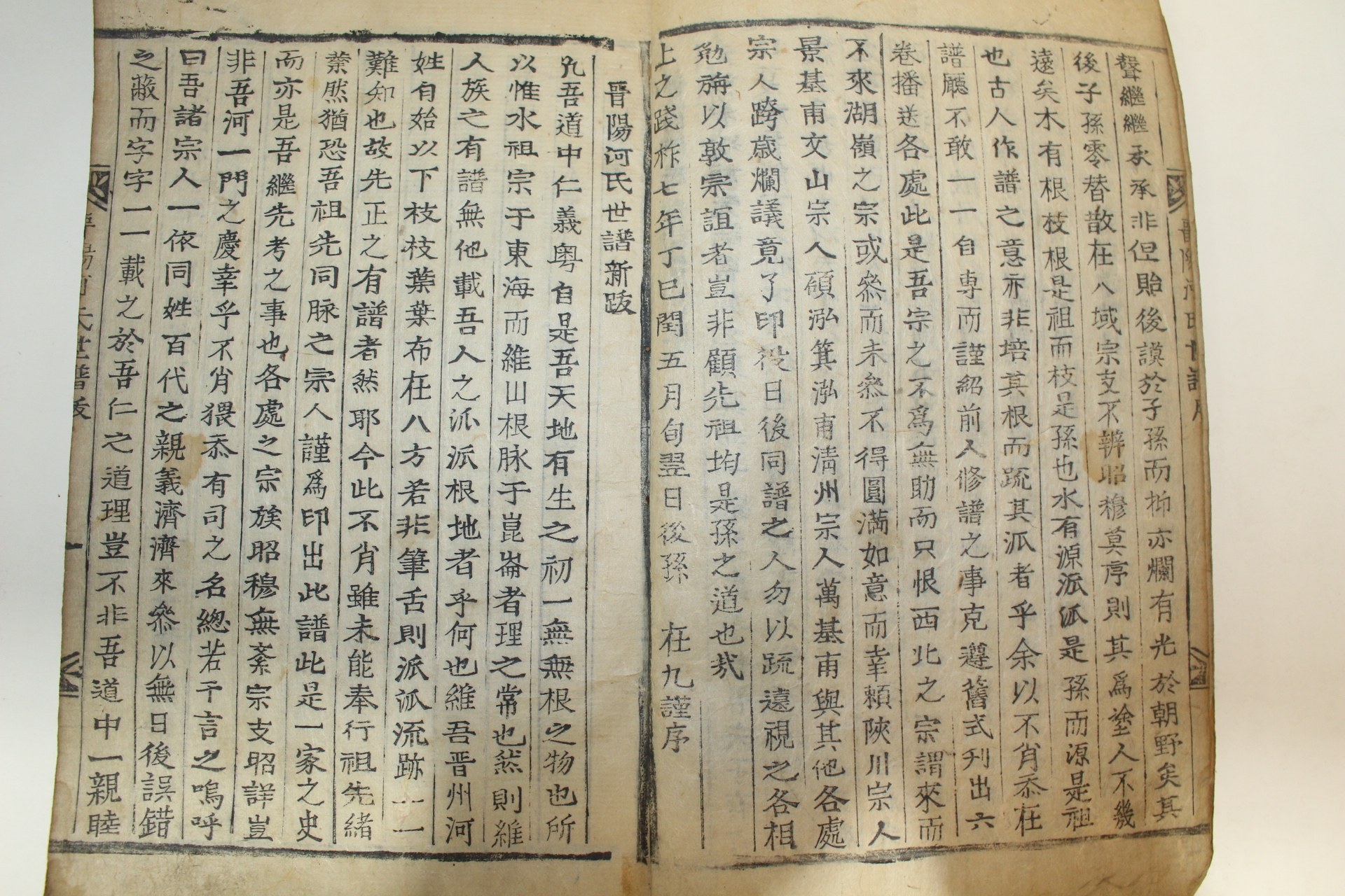 1857년(丁巳年) 목활자본 진양하씨세보(晋陽河氏世譜) 6권6책완질