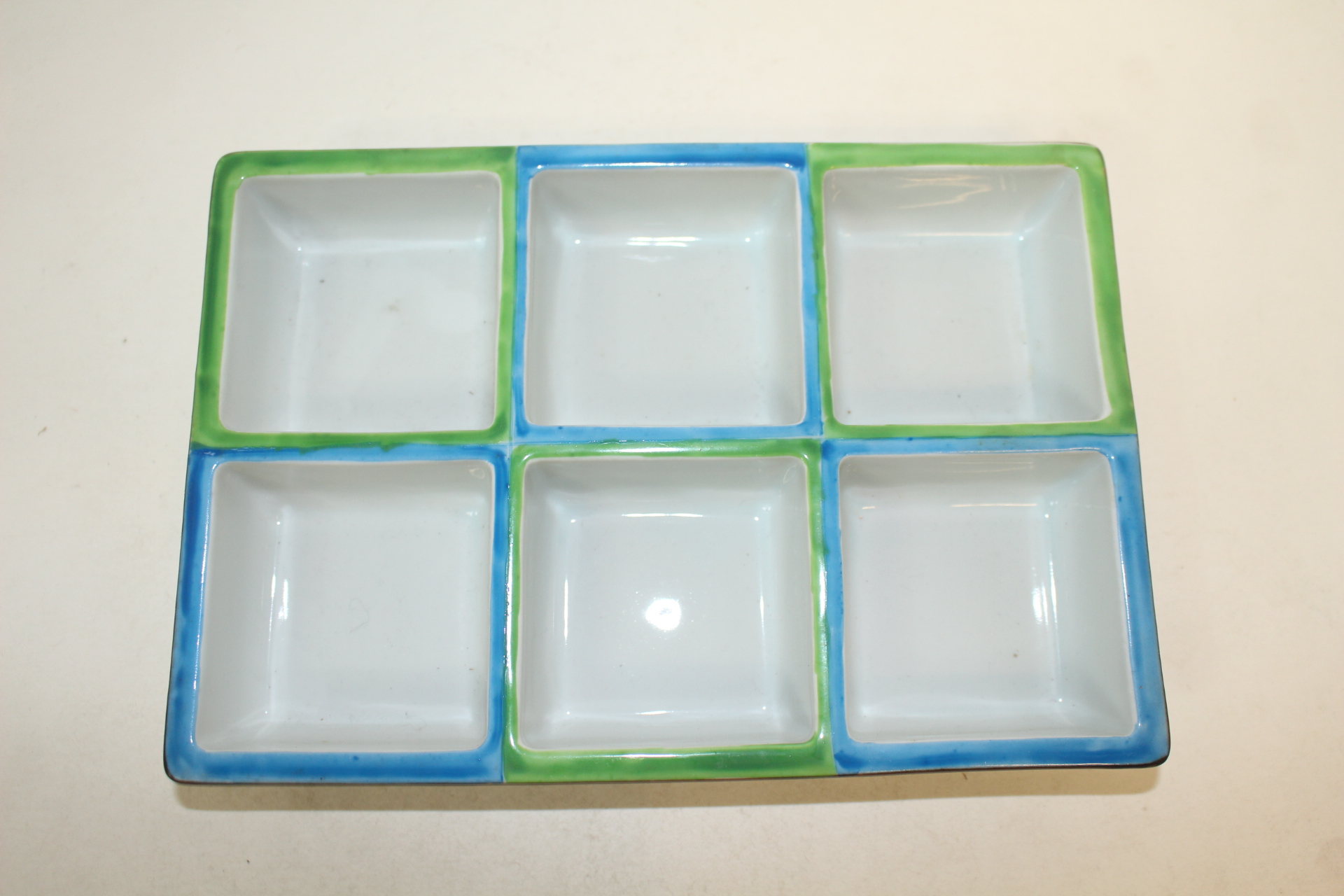 청화백자 사각나눔완