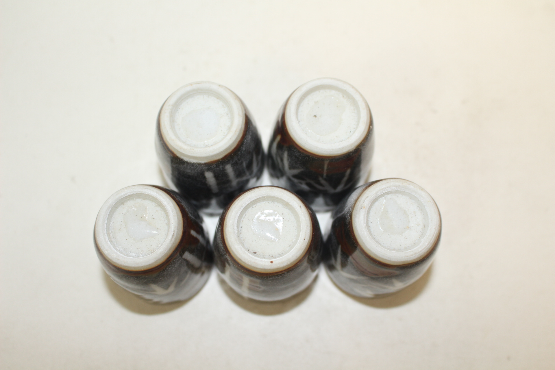 철화청자 죽문잔 5점