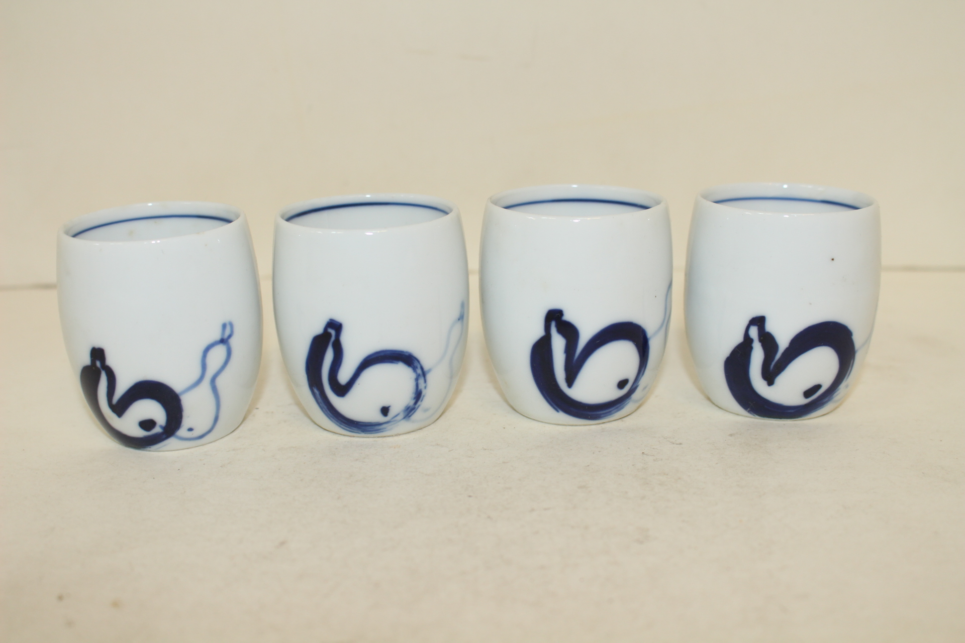 청화백자 조롱박문 잔 4점