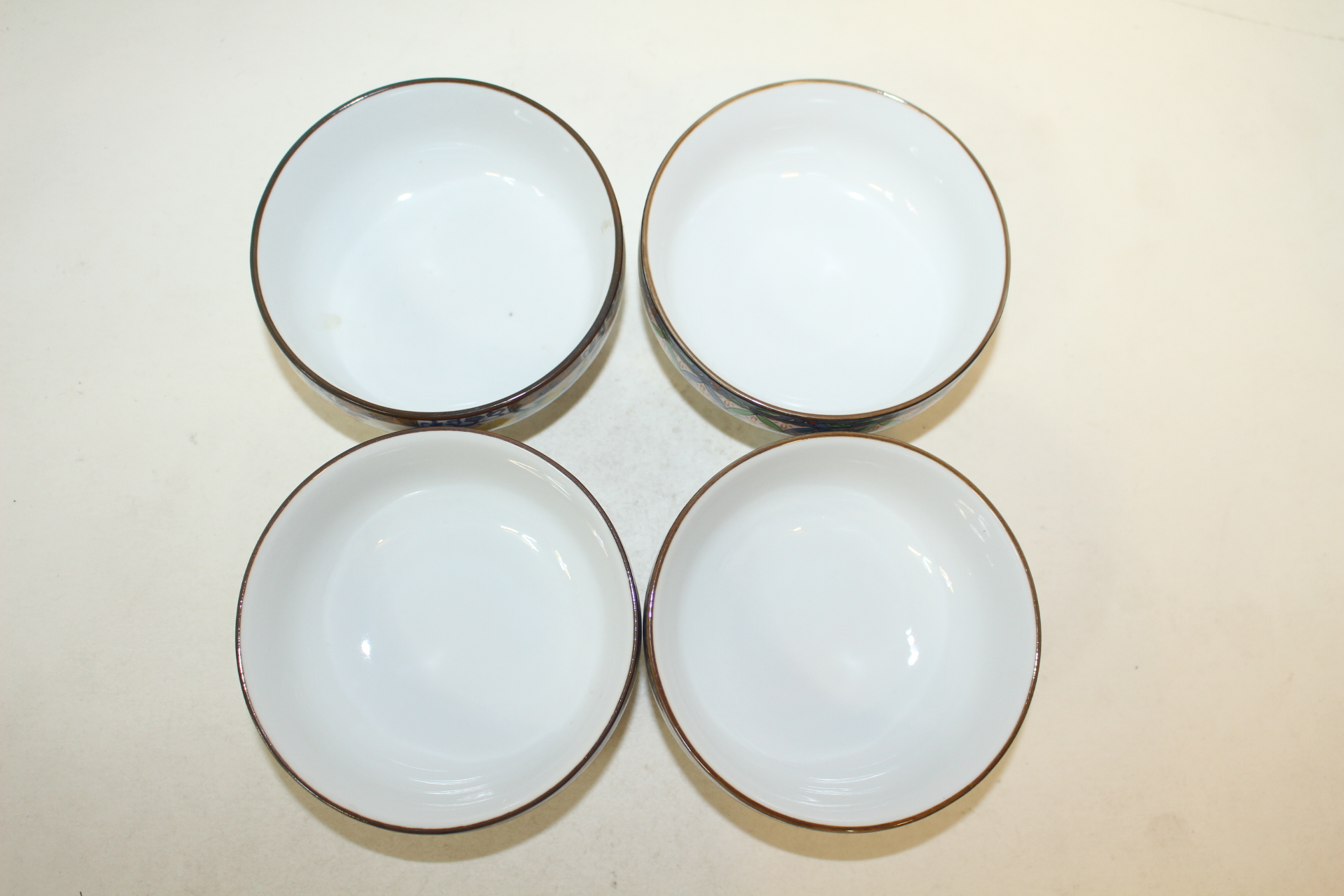 이마리 청화백자진사화문 완 4점