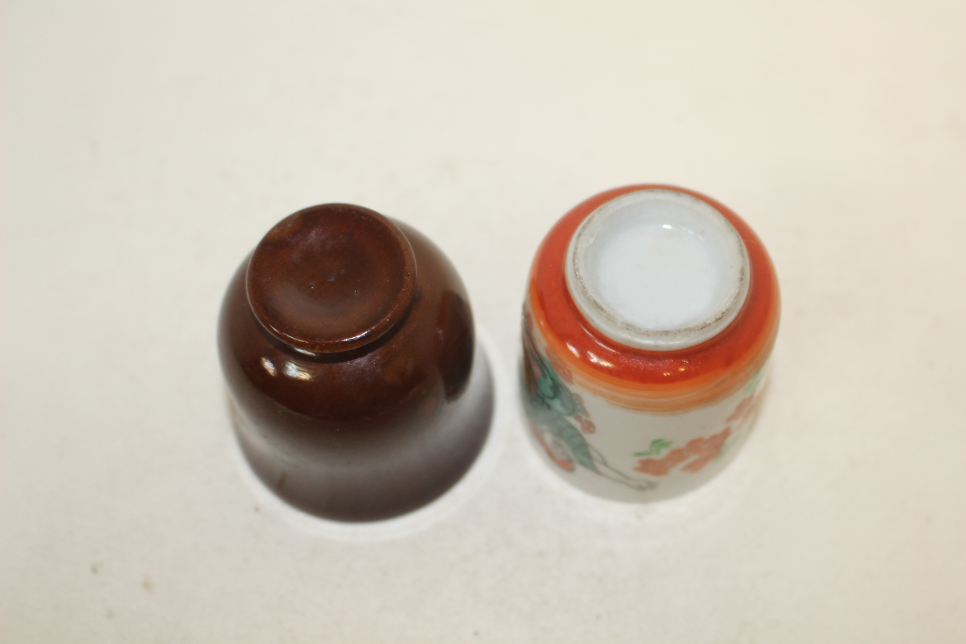 연대가좋은 진사백자화문잔 과 나무잔