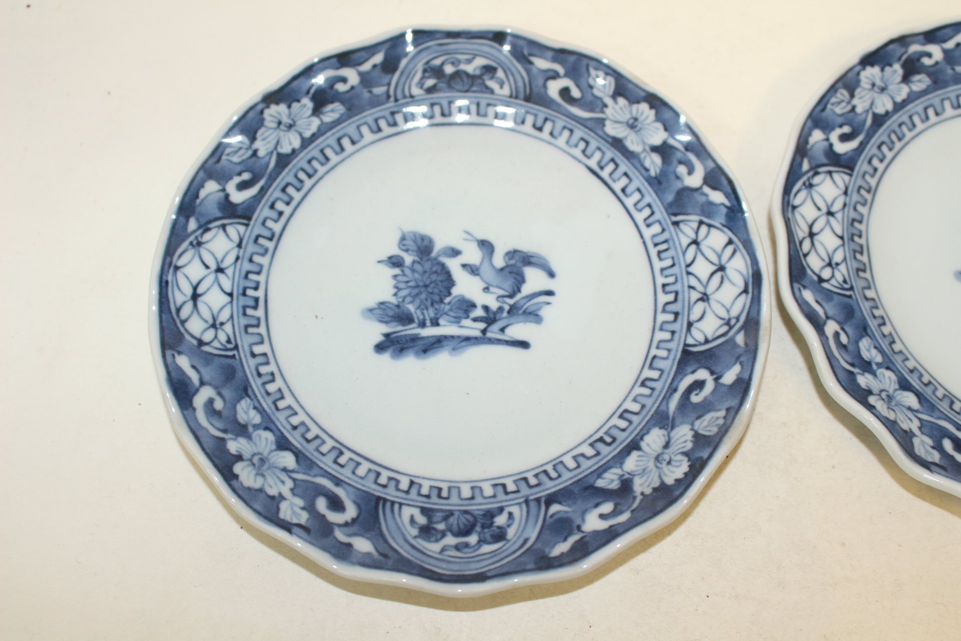 이마리 청화백자 조화문 화형완 2점