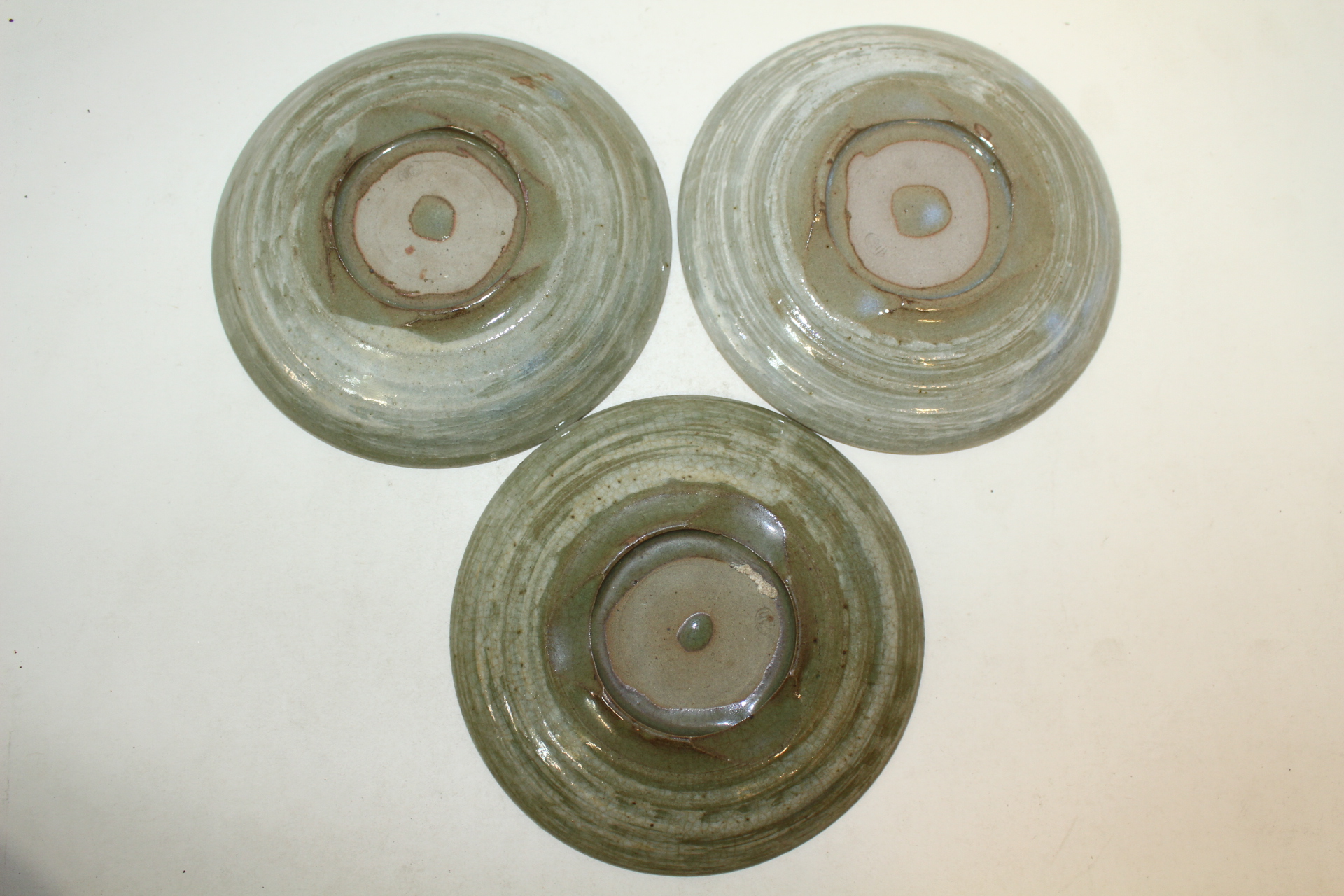 분청자 선박문 완 3점