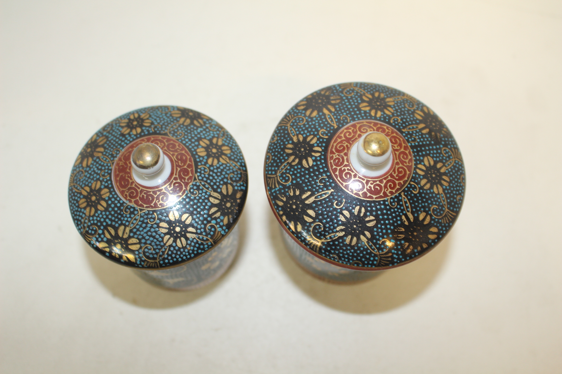 구다니 철화청자진사금채화문 부부잔셋트