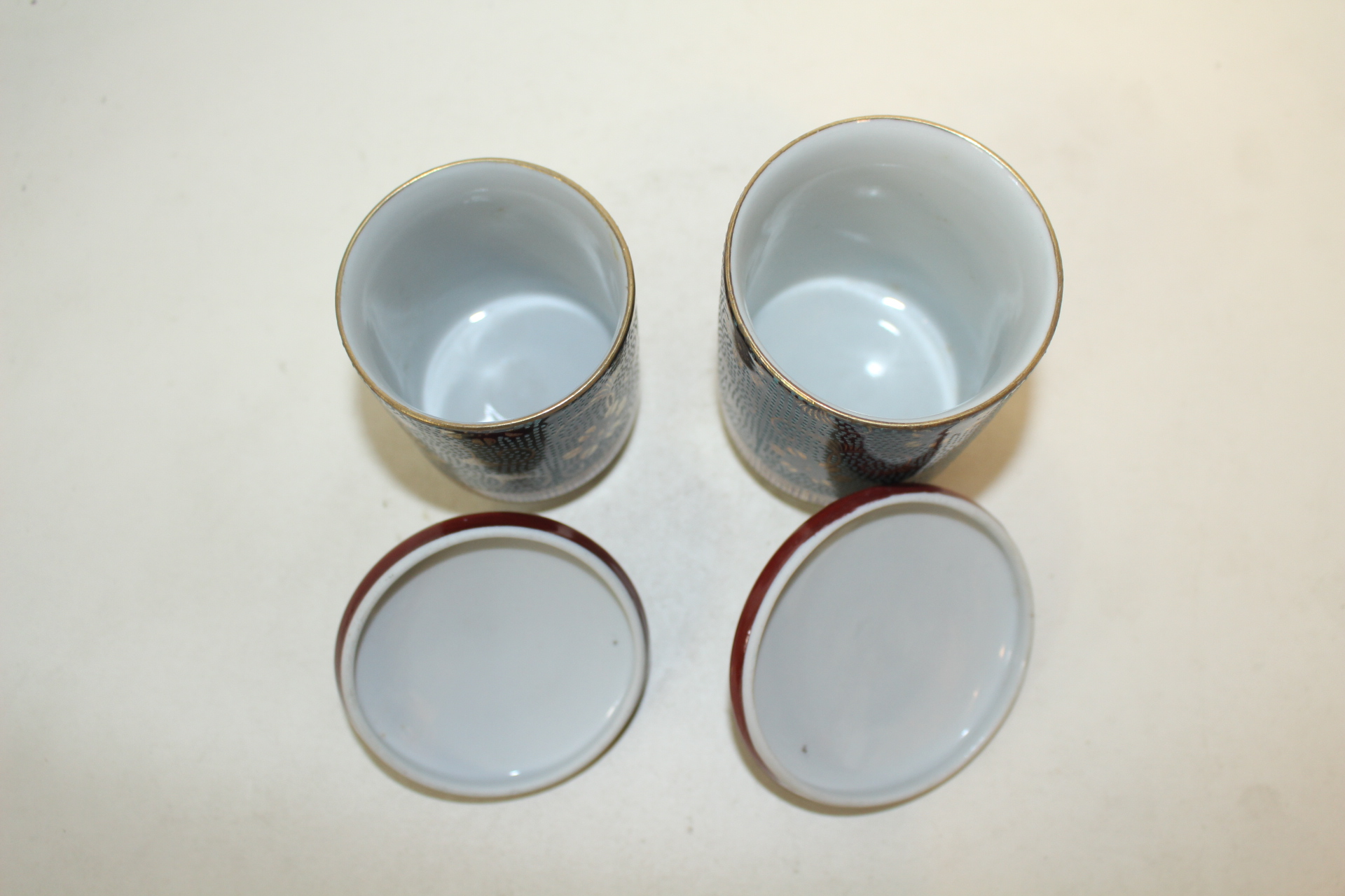 구다니 철화청자진사금채화문 부부잔셋트