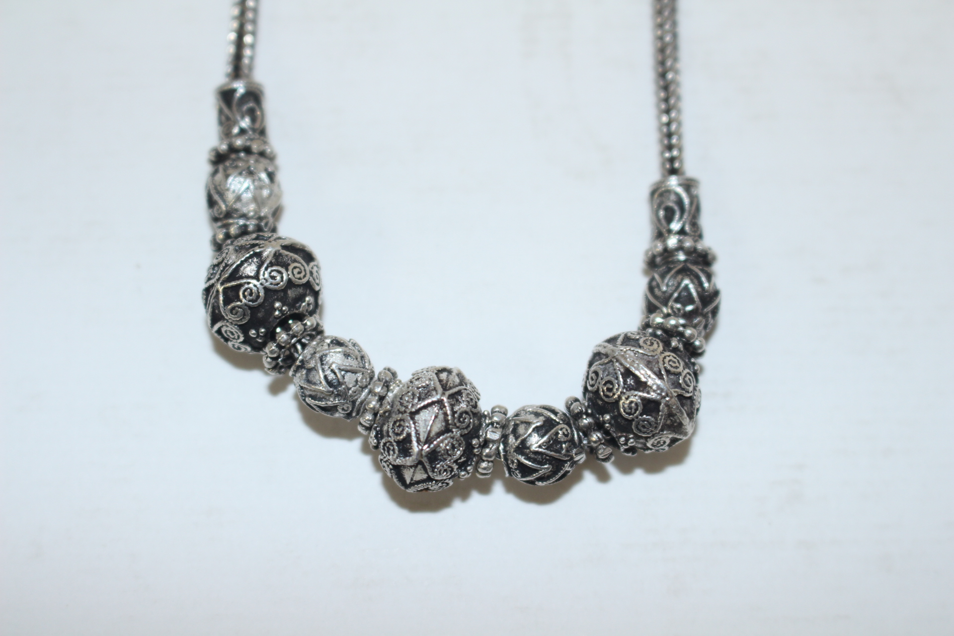 외국산 세공이 아주정밀한 순은 목걸이 33그람