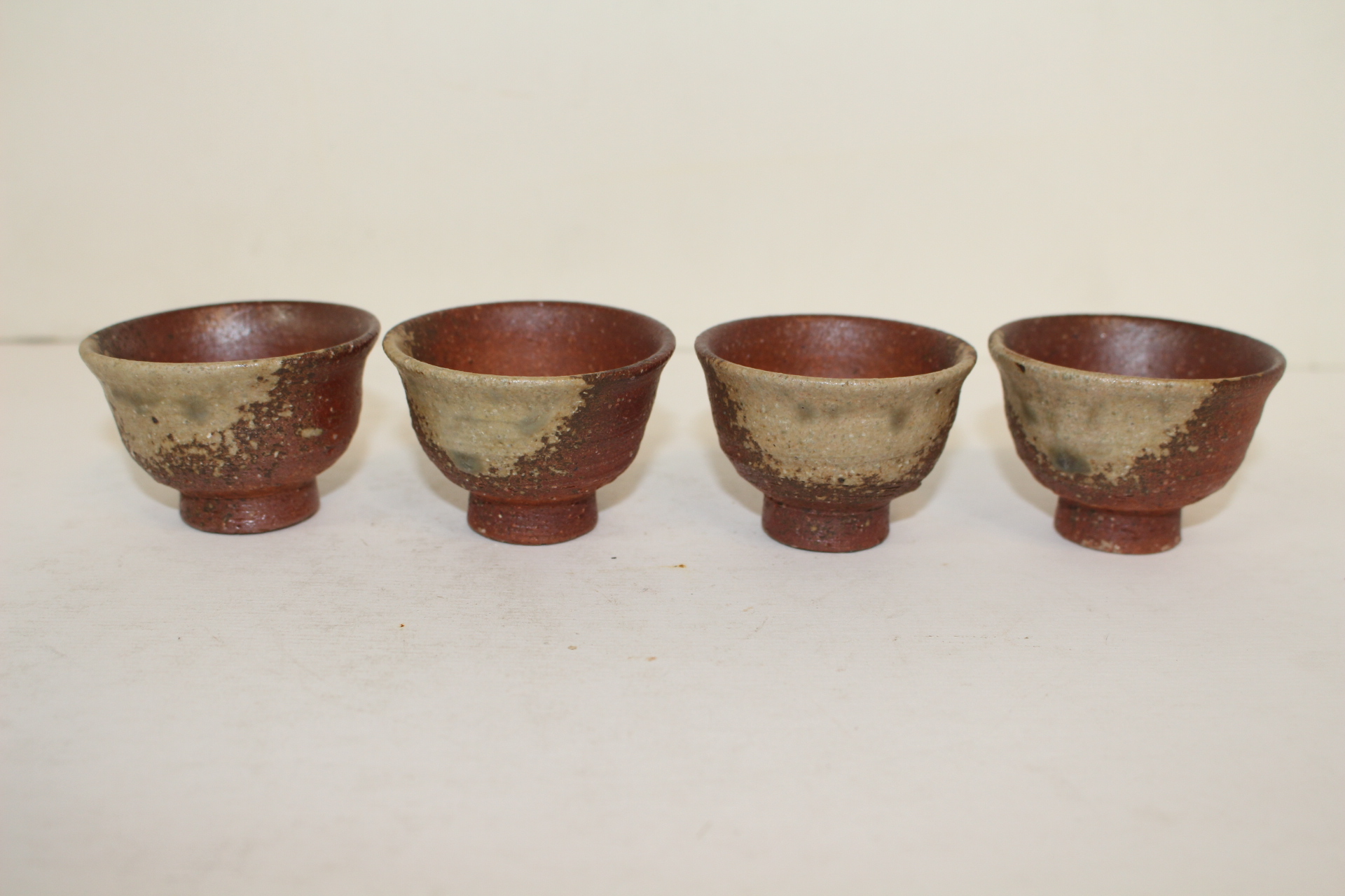 시가라끼 청자 잔 4점