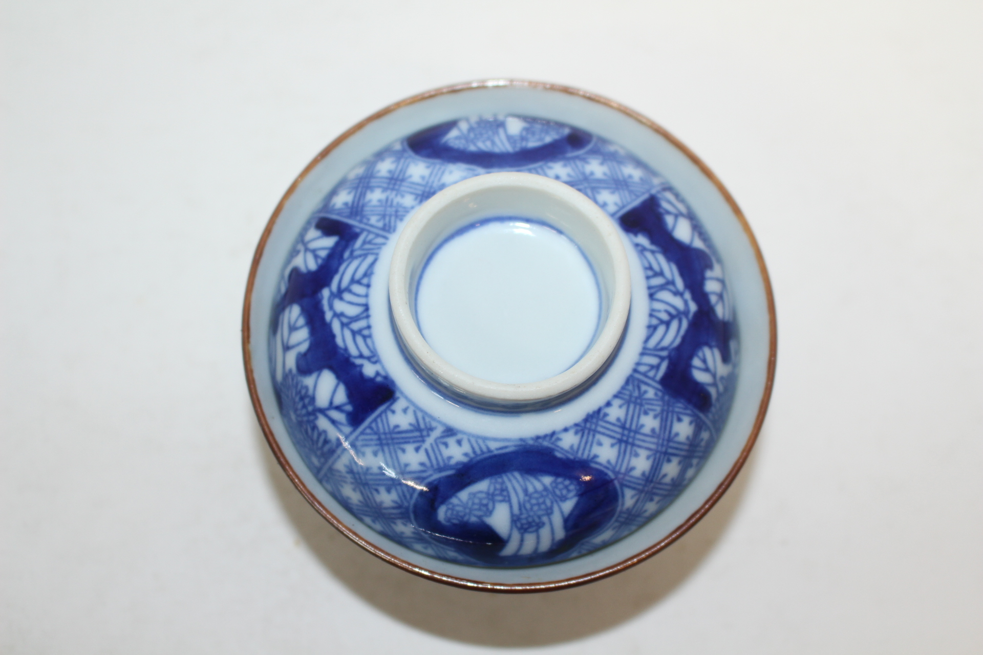 100년이상된 청화백자추상화문 개완