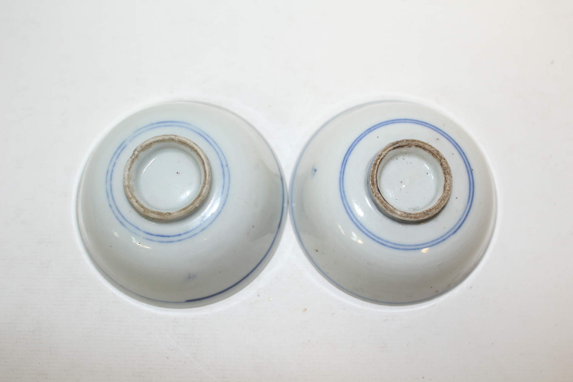 연대가좋은 청화백자잔 2점