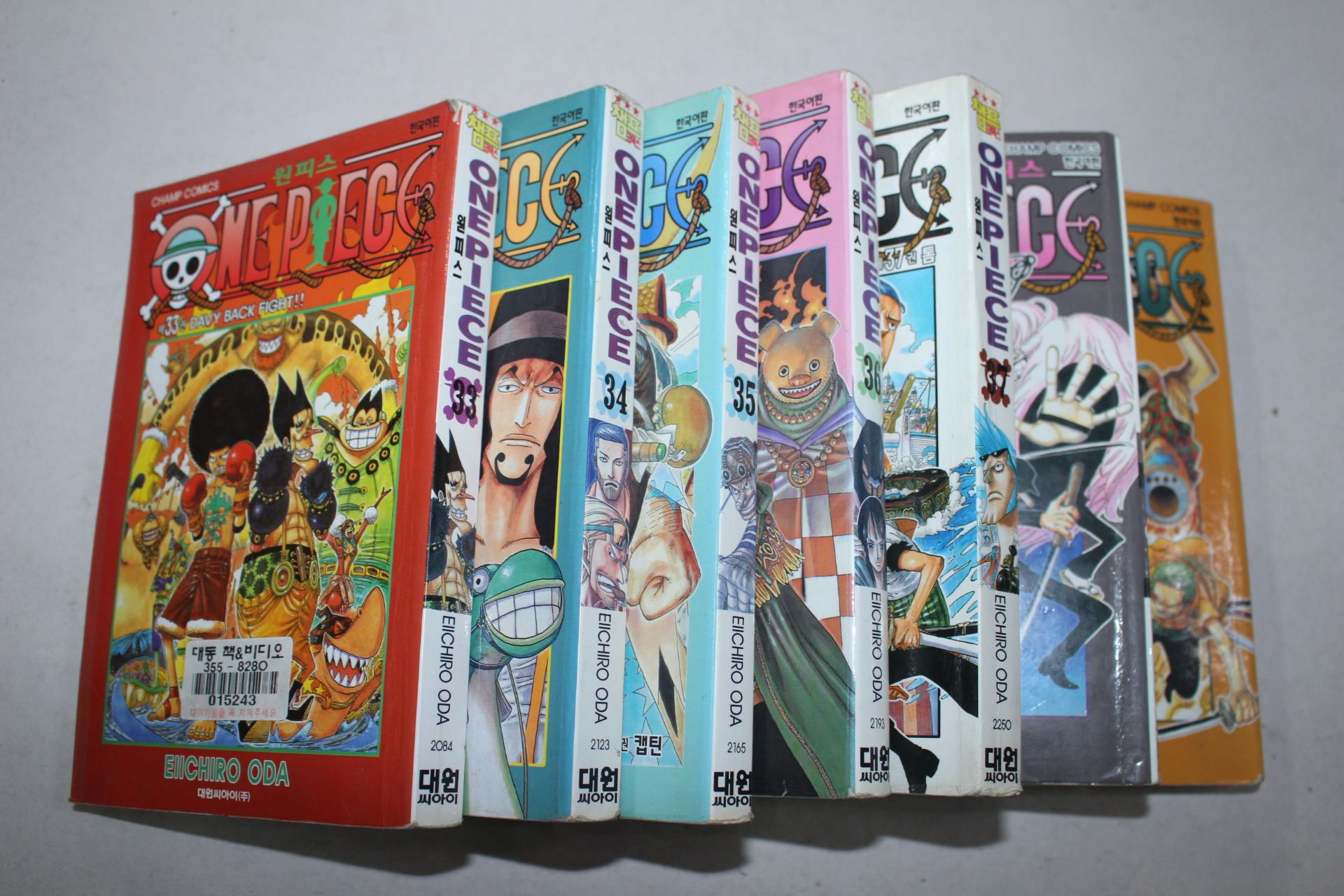74-2007년초판 챔프코믹스만화 원피스 31~37,42,43  9책