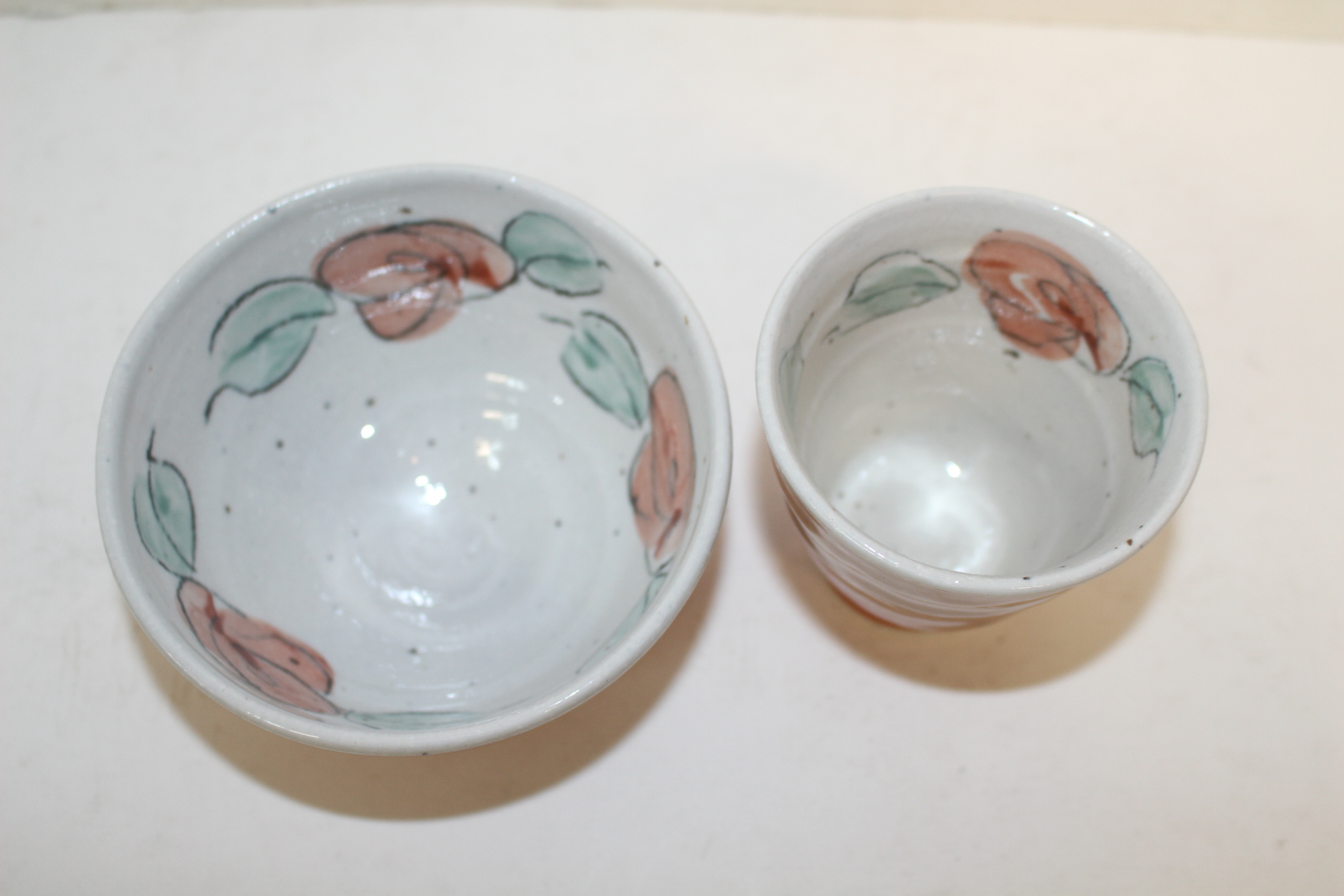 청자 진사화문 잔과 완