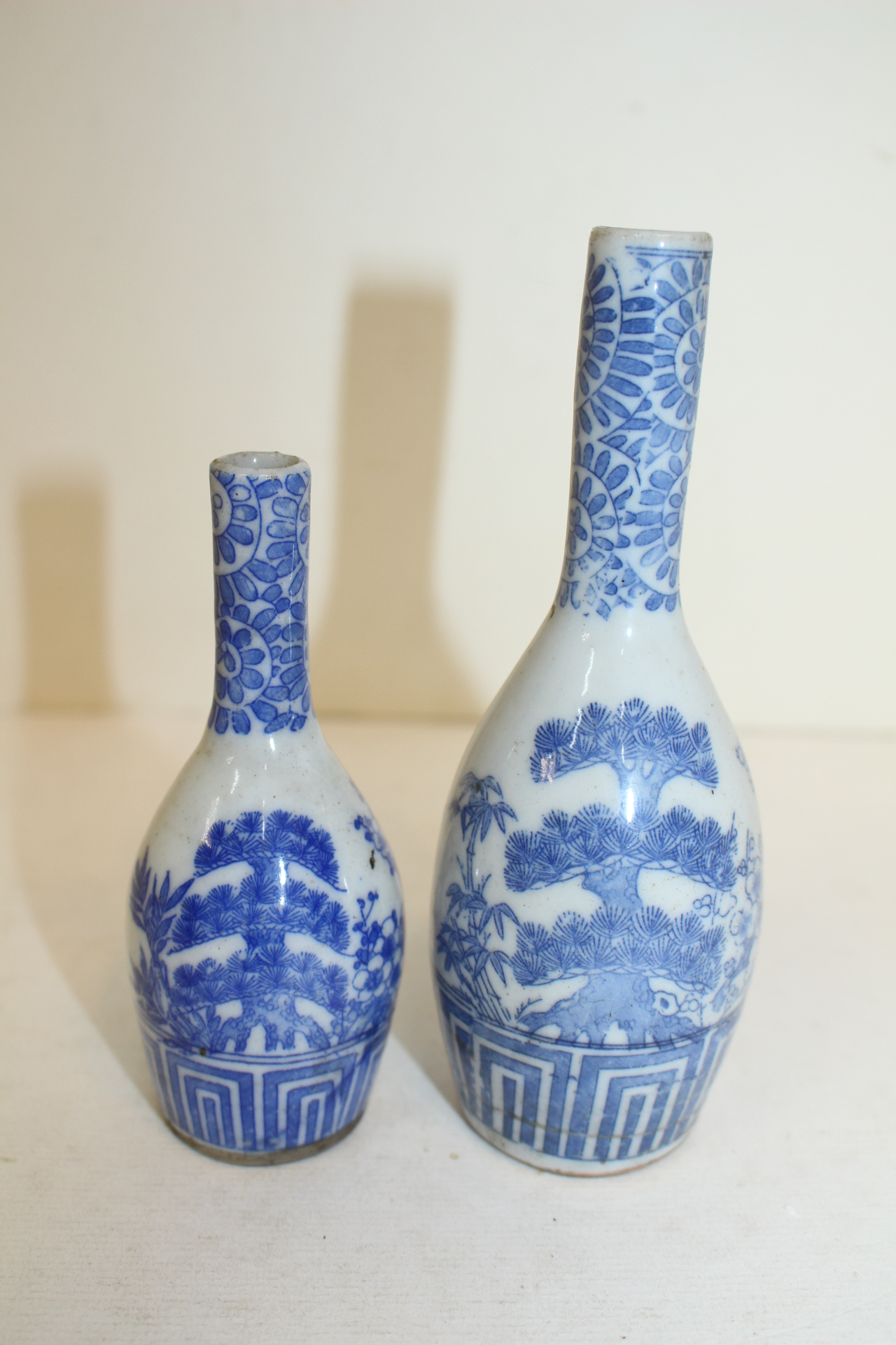 연대가좋은 청화백자노송문 소 주병 2점