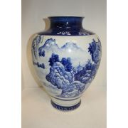 연대가좋은 고이마리 청화백자산수문 대호