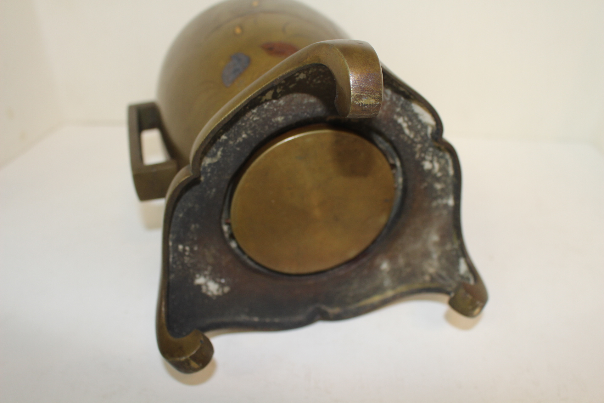 연대가좋은 골동 청동으로된 금은상감 병아리문 화병