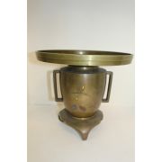 연대가좋은 골동 청동으로된 금은상감 병아리문 화병