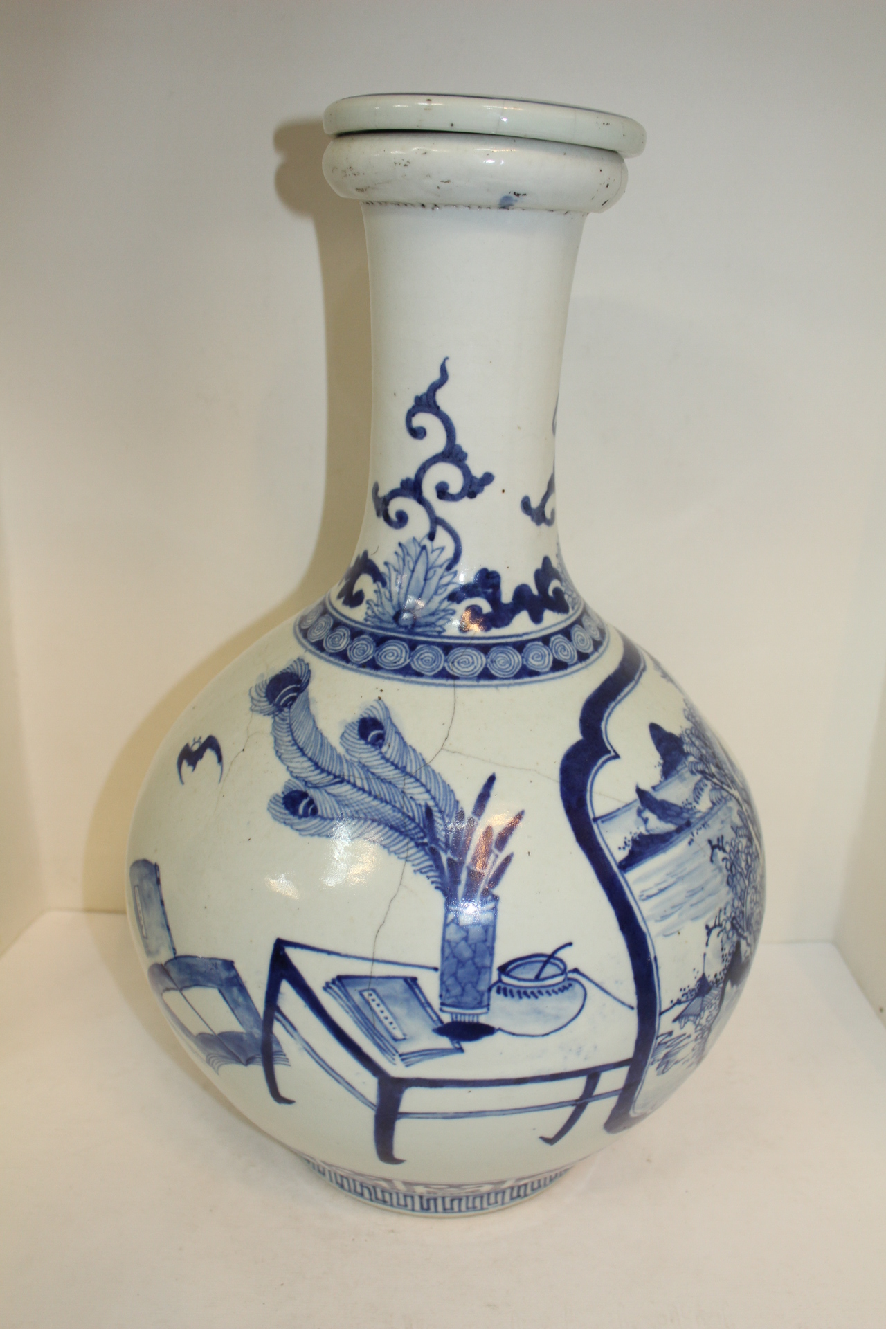 연대가좋은 청화백자 산수화문 대주병