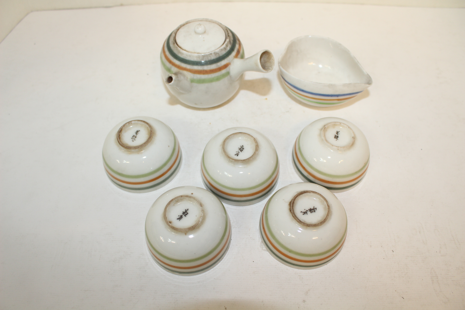 연대가좋은 청화백자줄문 5인 다관셋트