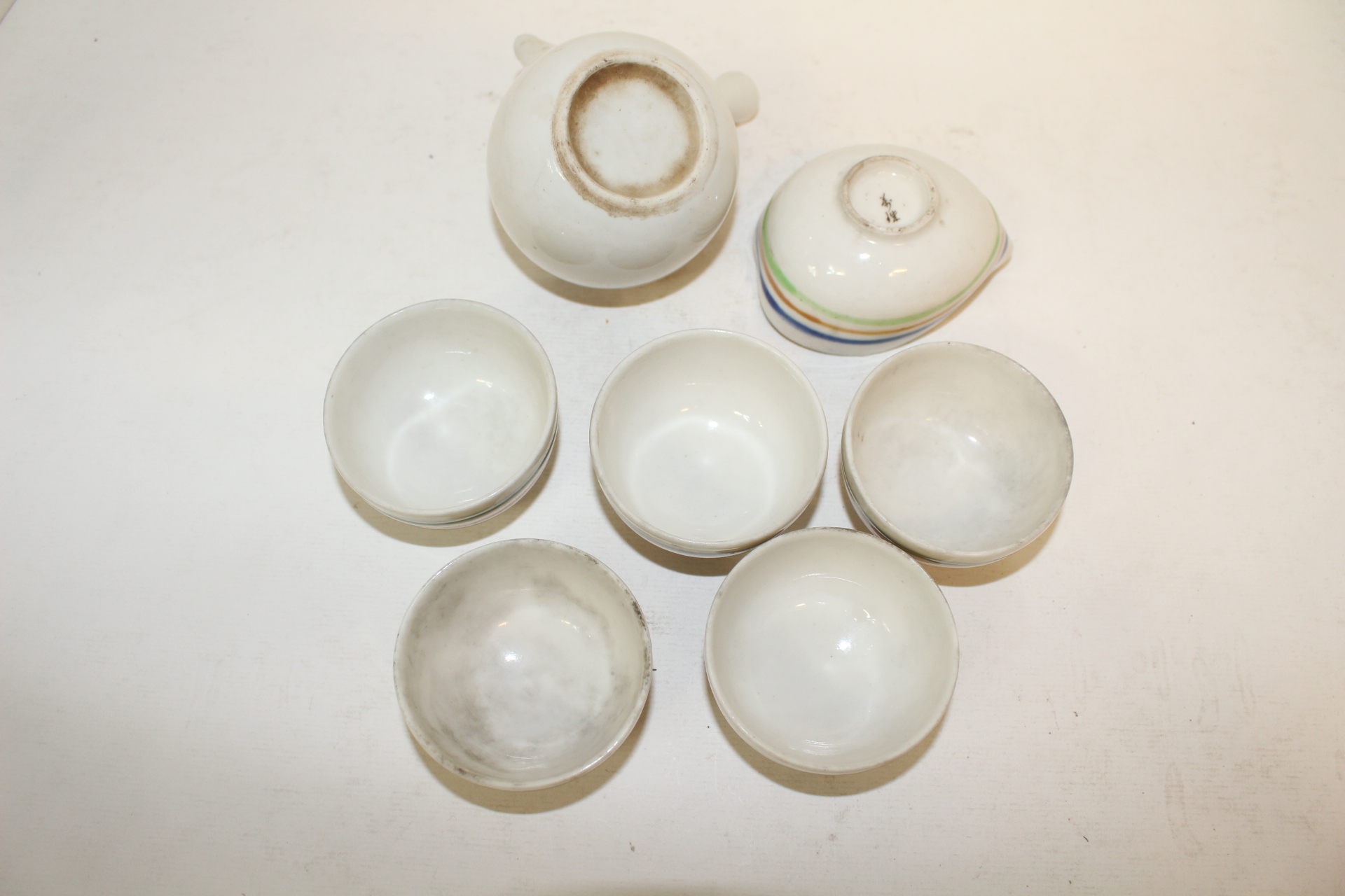 연대가좋은 청화백자줄문 5인 다관셋트