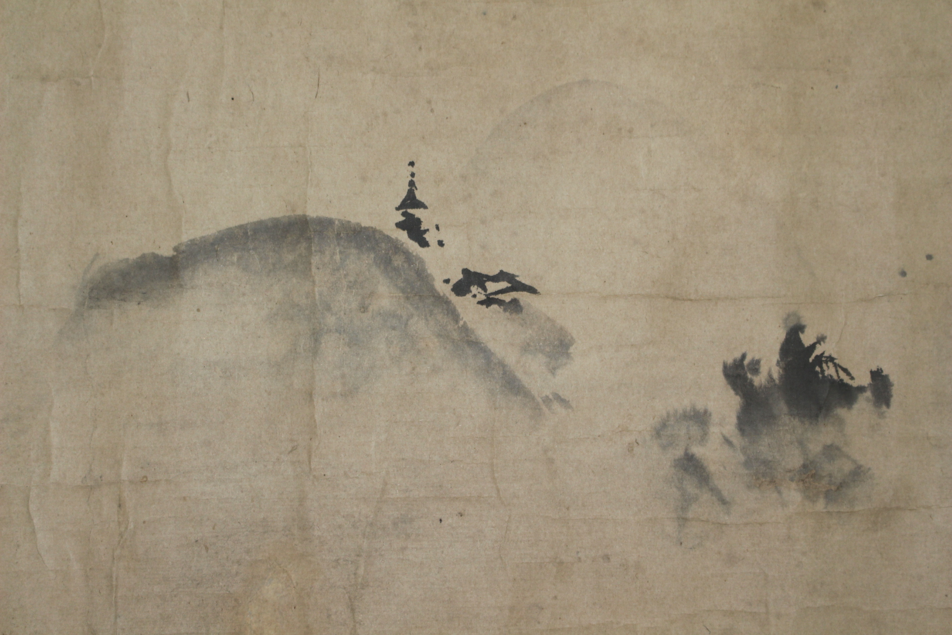 16-연대가좋은 종이바닥에 수묵화 그림