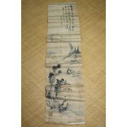 78-연대가좋은 종이에 그린 수묵산수화 그림