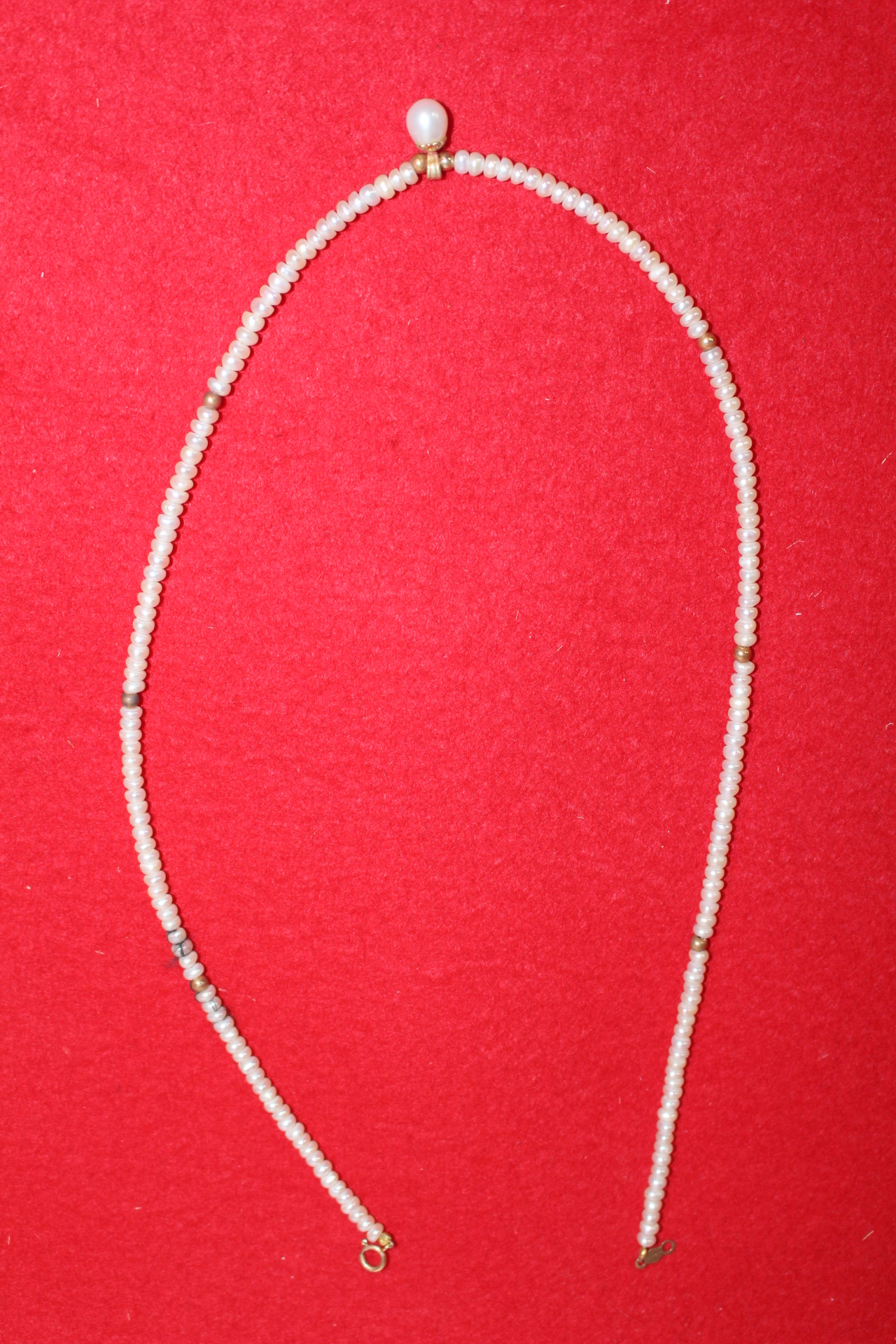 천연진주에 14K 순금이음장식 목걸이