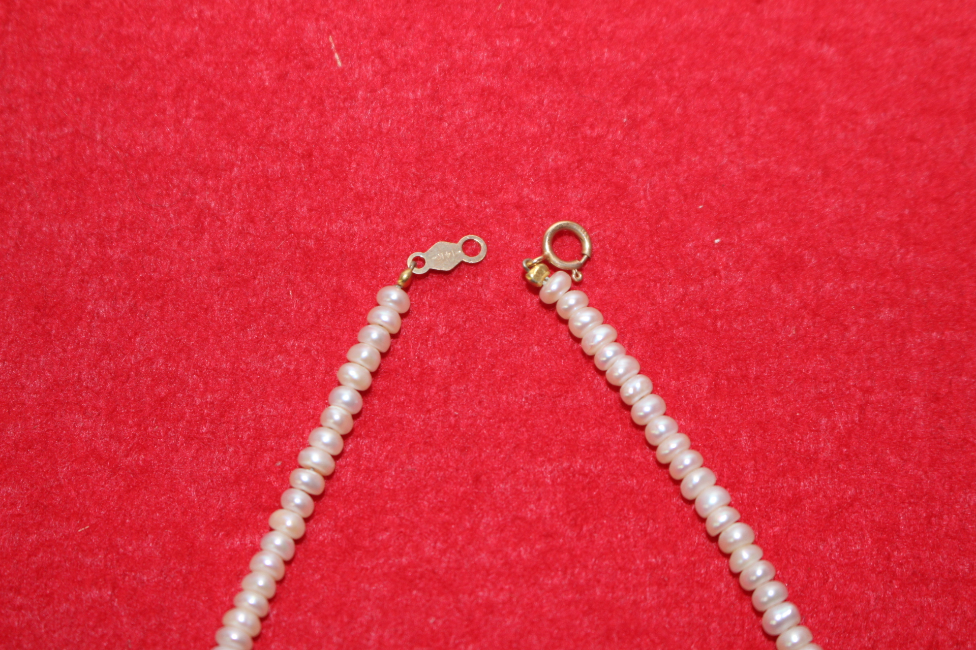 천연진주에 14K 순금이음장식 목걸이