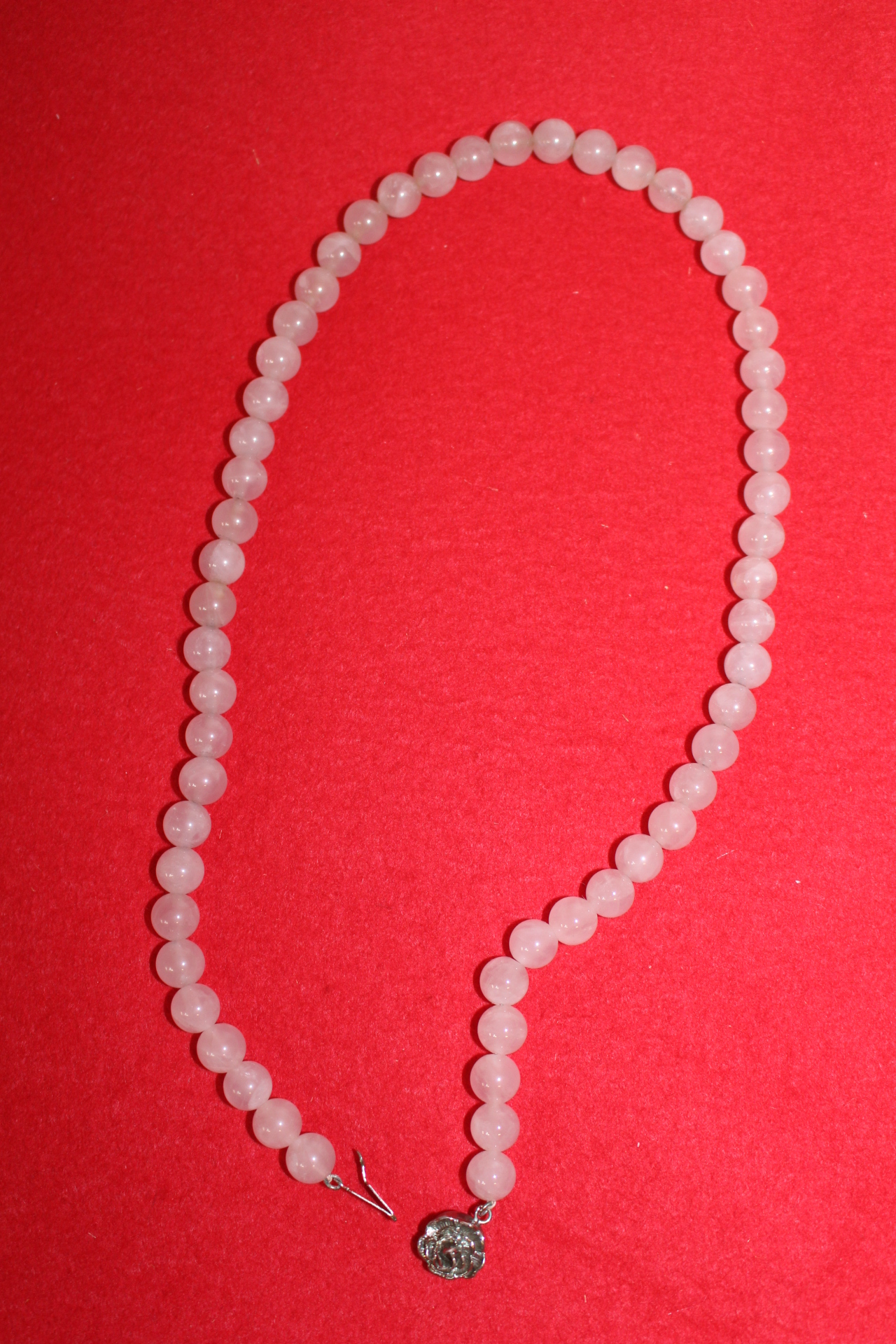 천연자수정 은합금화문이음새 목걸이