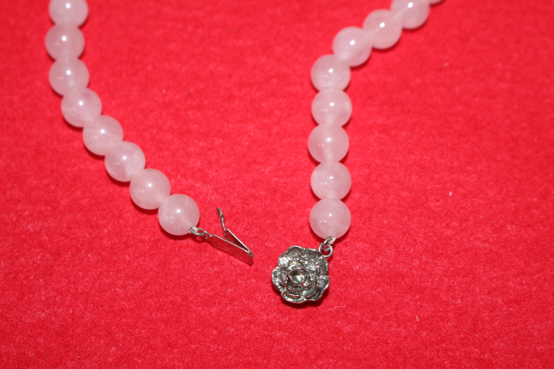 천연자수정 은합금화문이음새 목걸이