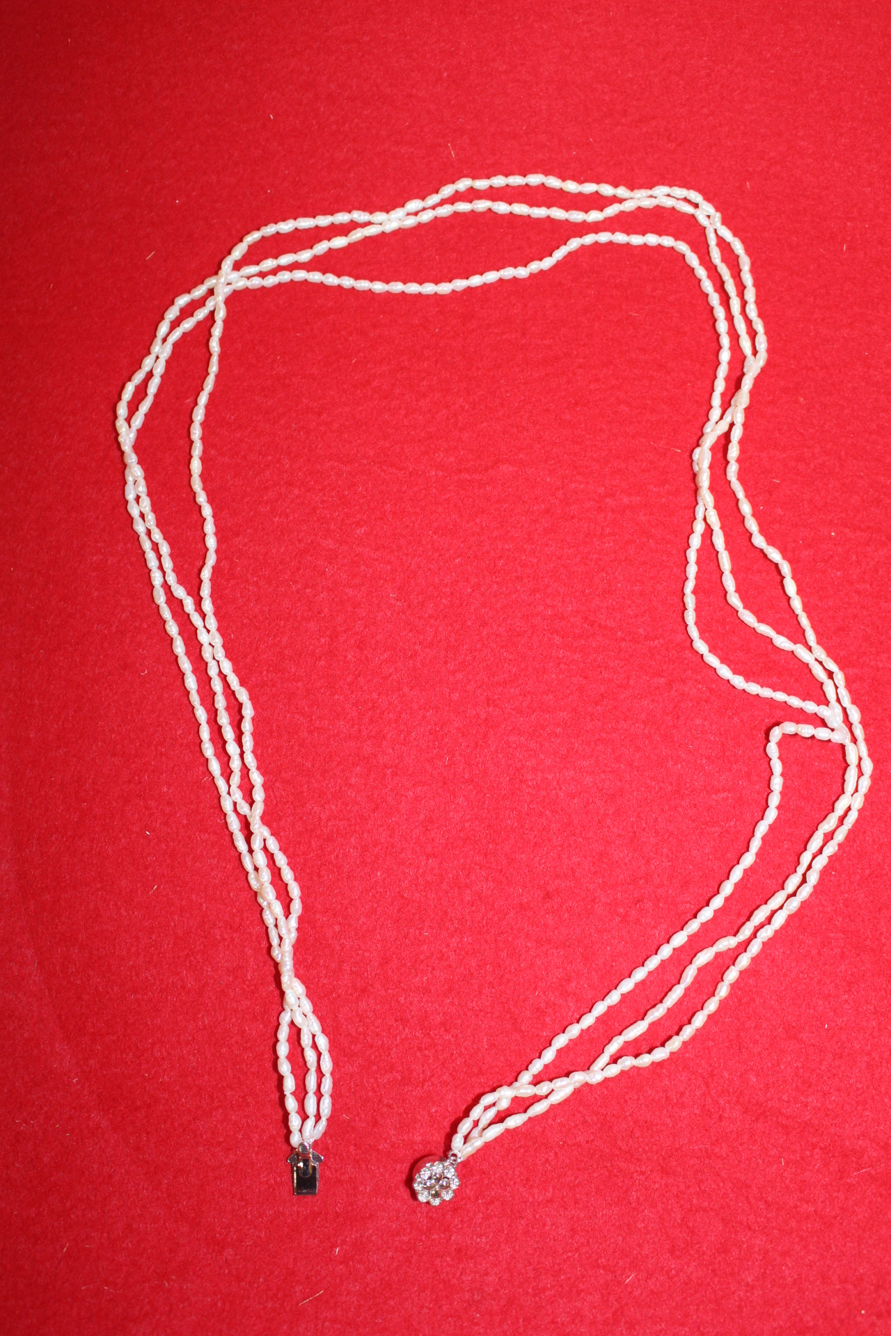 천연진주에 순은화문 목걸이