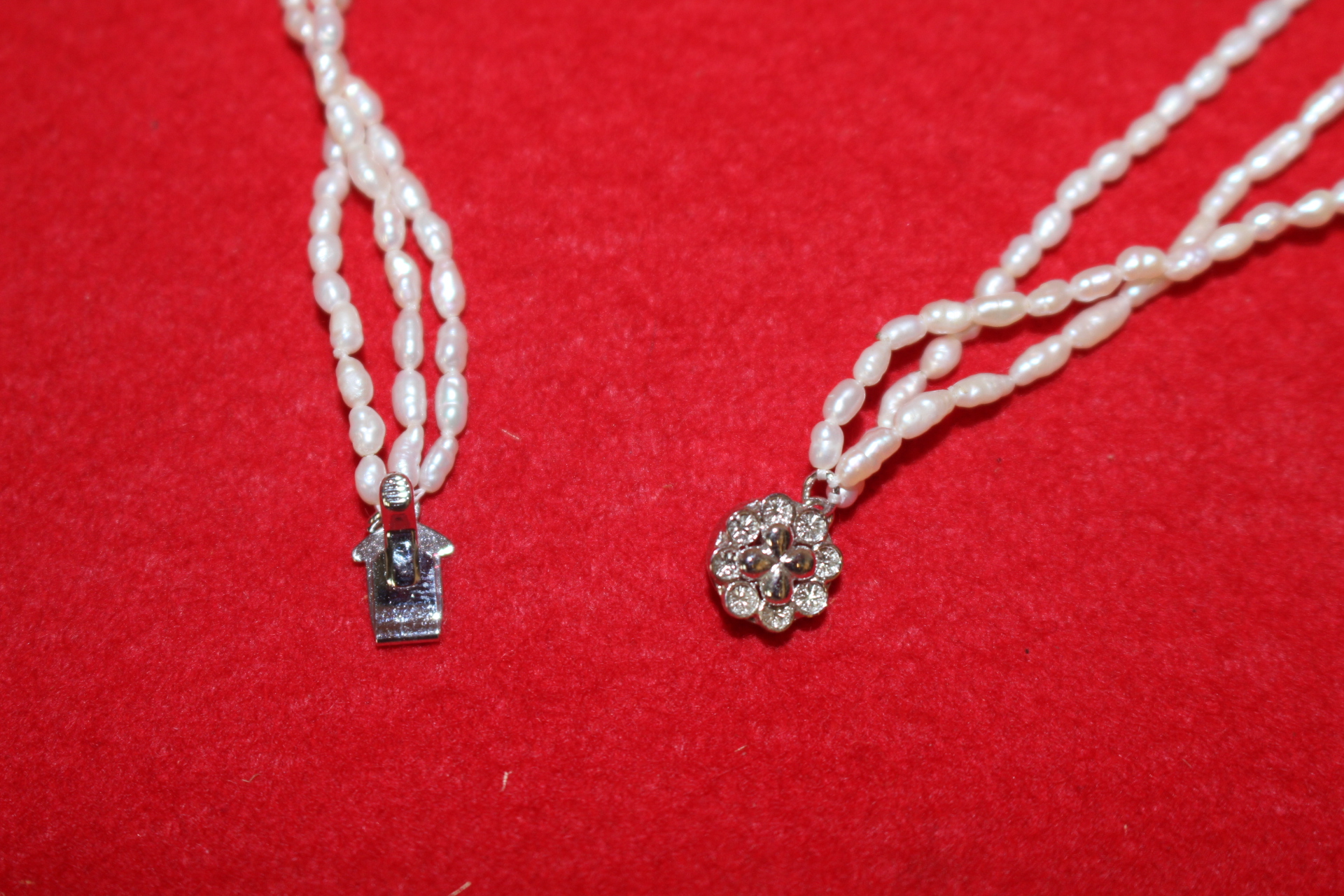 천연진주에 순은화문 목걸이