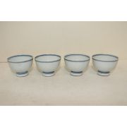 연대가좋은 청화백자줄문 잔 4점