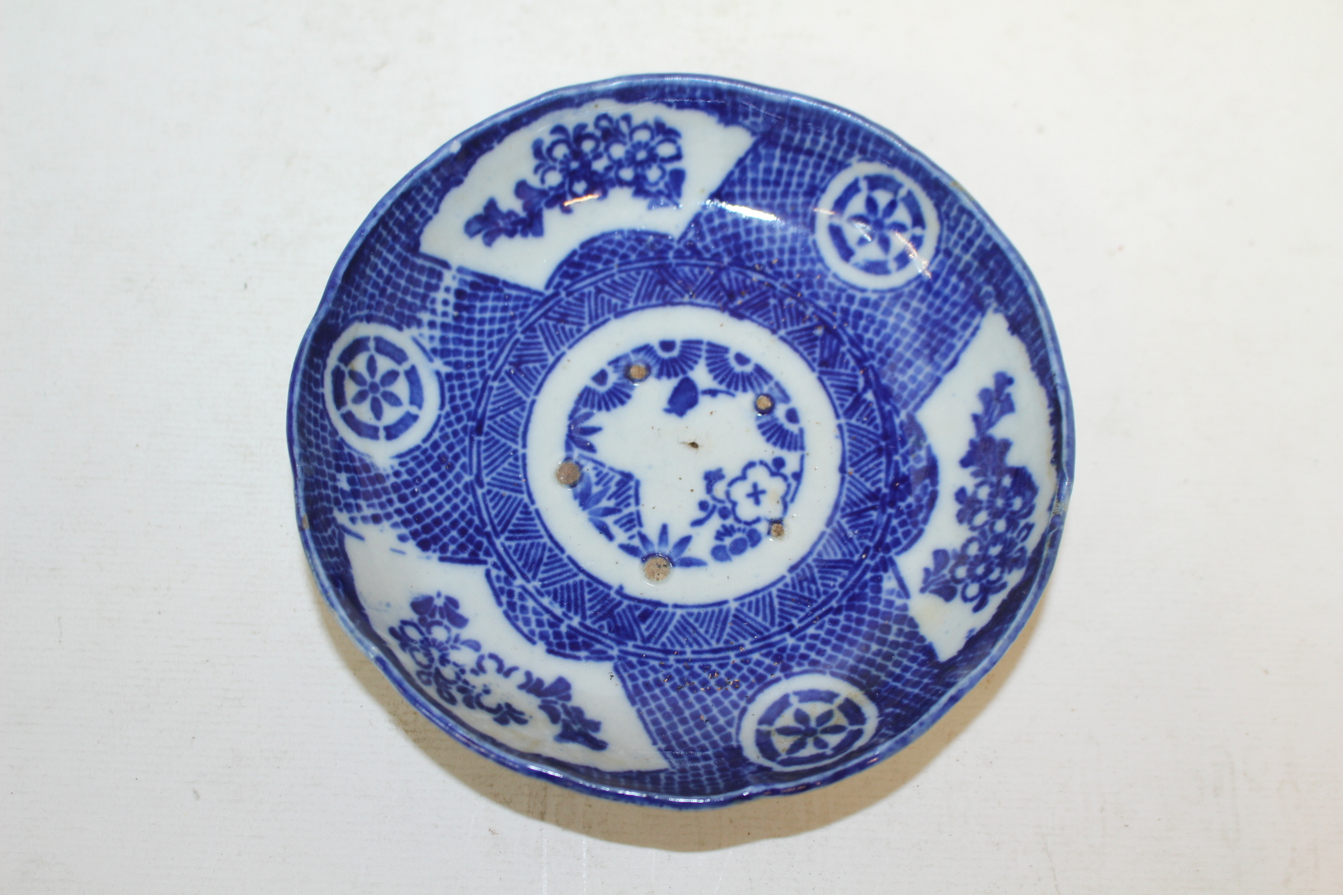 연대가좋은 청화백자화문 화형완