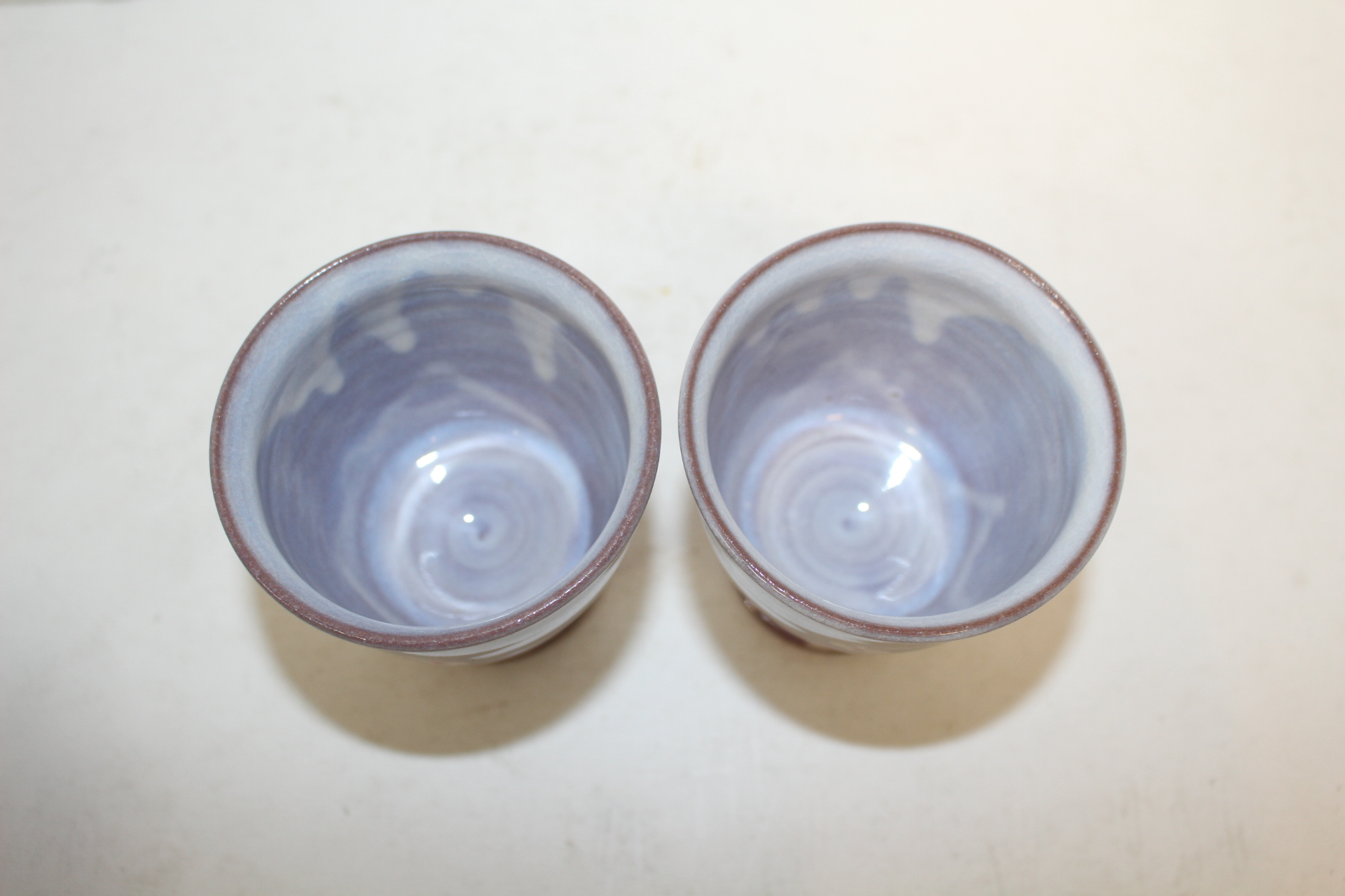 분청자 진사화문 굽다리잔 2점 셋트