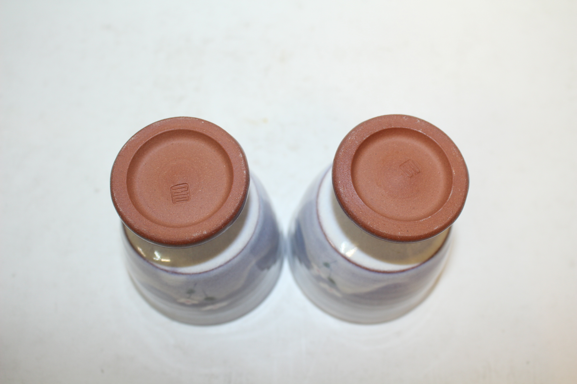 분청자 진사화문 굽다리잔 2점 셋트