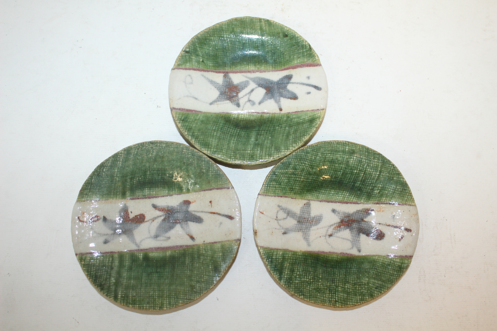 오리배청자 철화단풍문완 3점