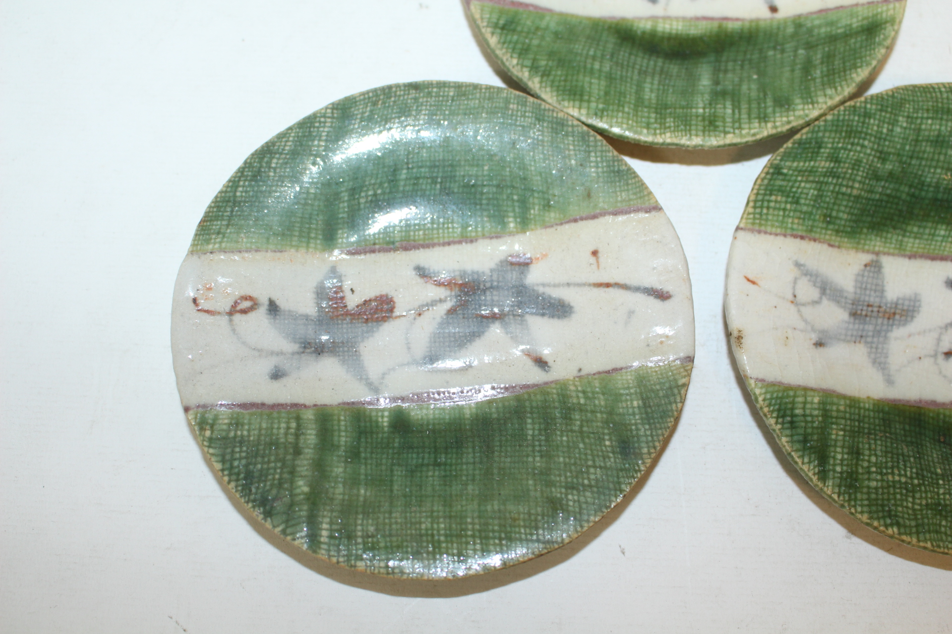 오리배청자 철화단풍문완 3점