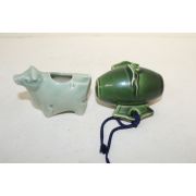 청자도자기 복방망이 와 소 조각