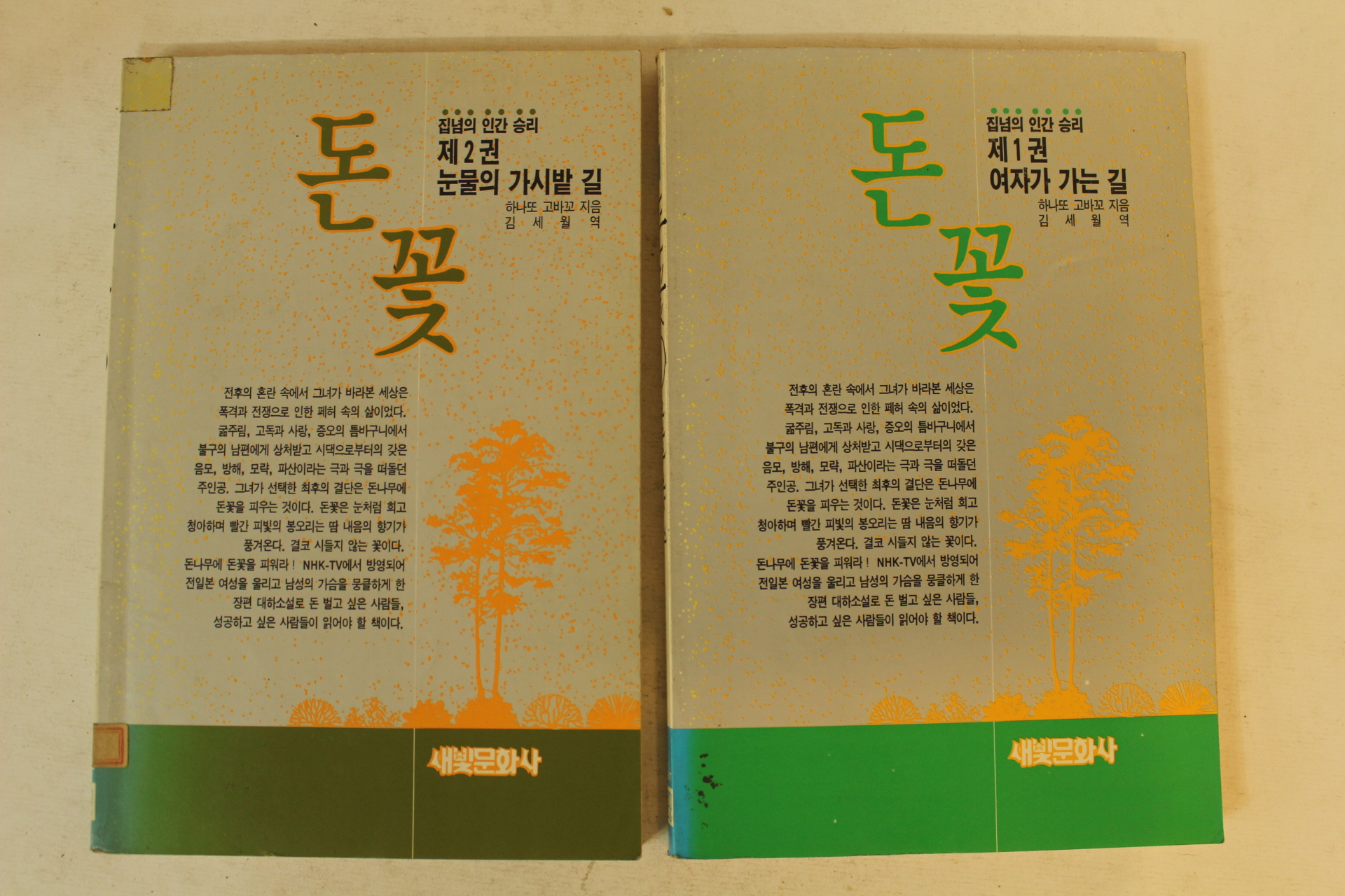 1996년 하나또고바꼬 소설 돈꽃 1,2  2책