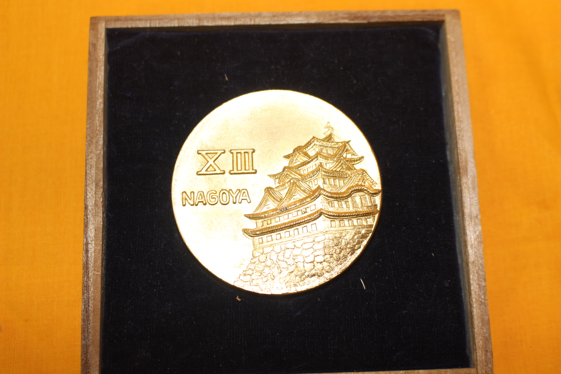 묵직한 청동으로된 나고양 여인 메달