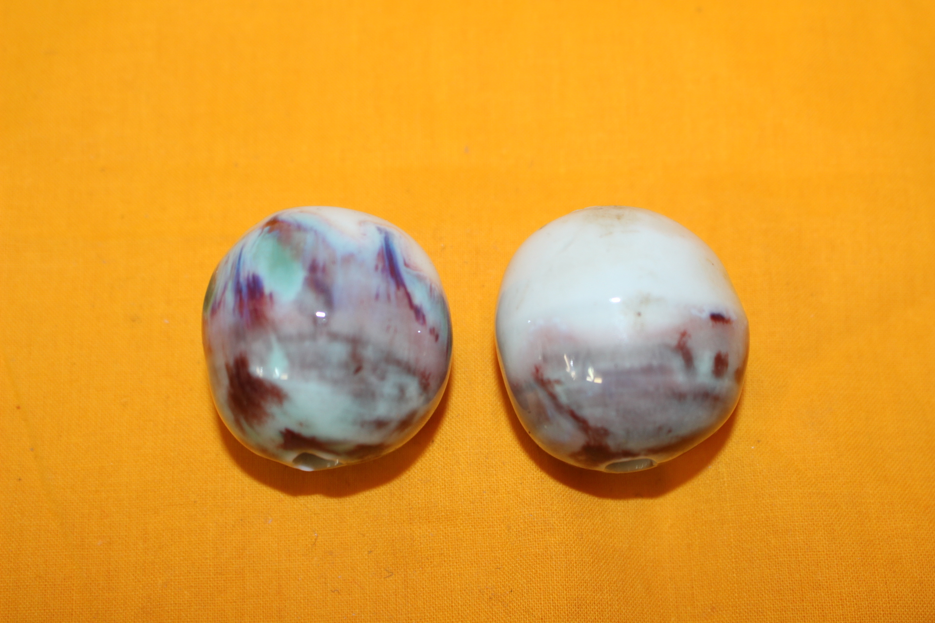 청자 진사채흘림 추(풍진) 1쌍