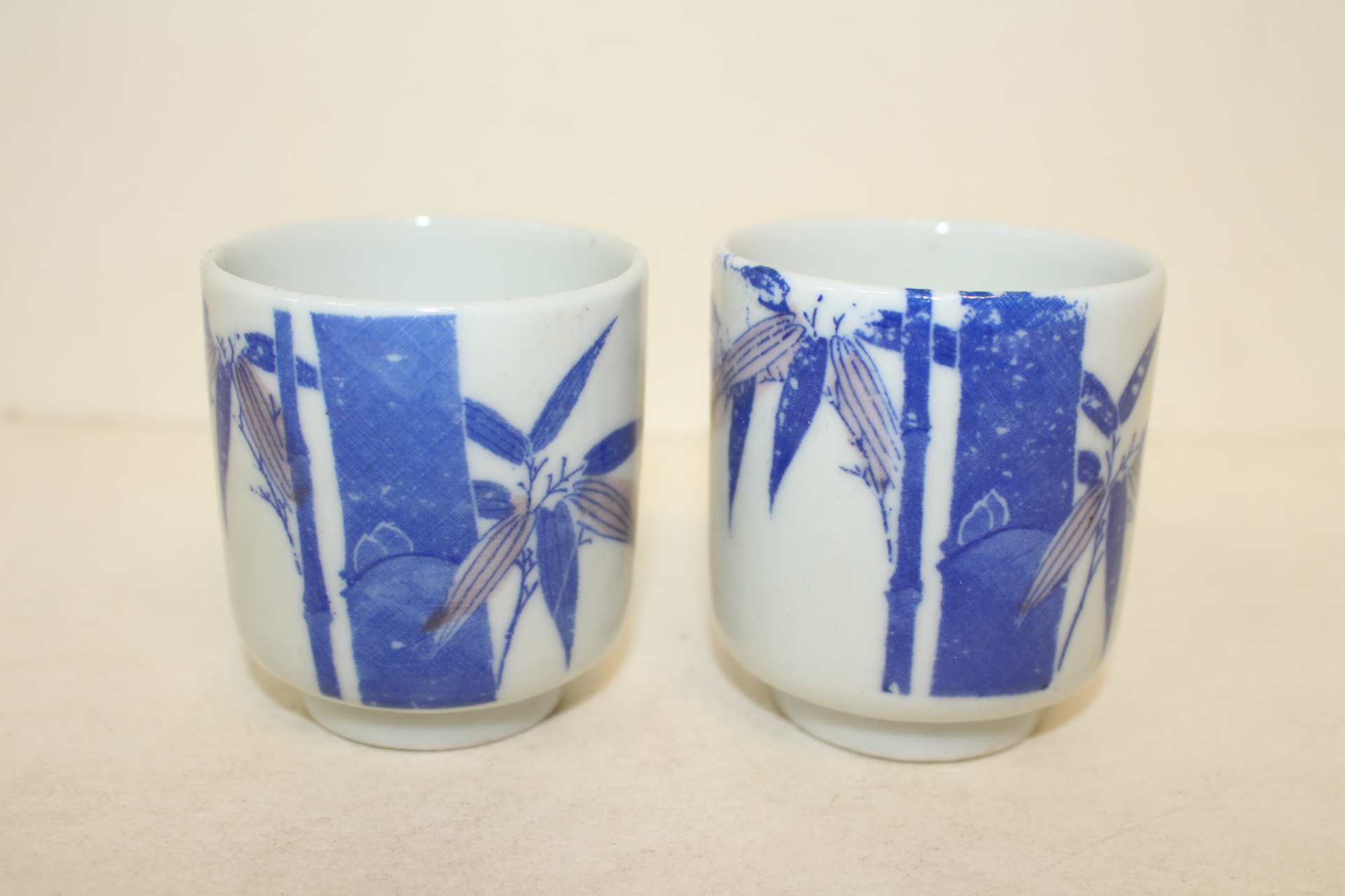 연대가좋은 청화백자죽문 잔 2점