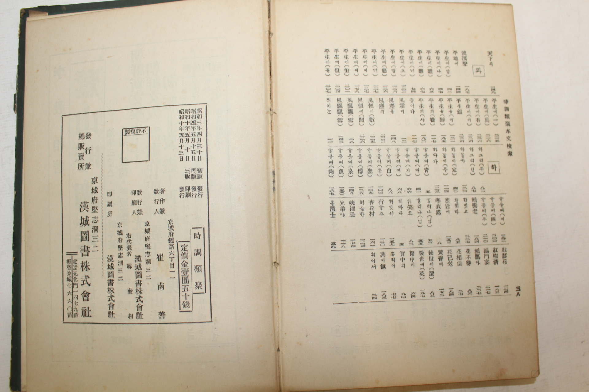 1935년 최남선(崔南善) 시조류취(時調類聚) 1책완질