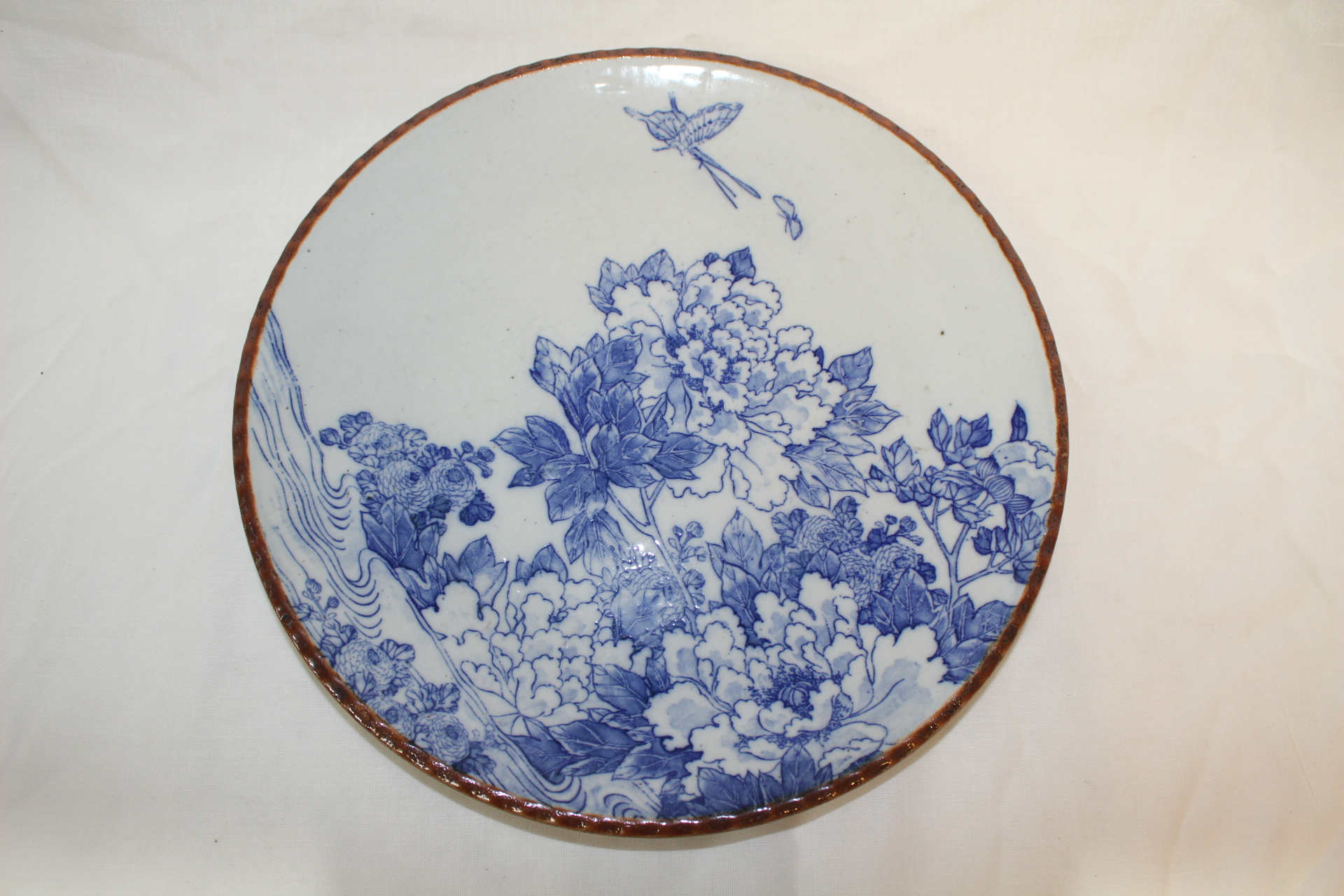 연대가좋은 청화백자 화문 대완